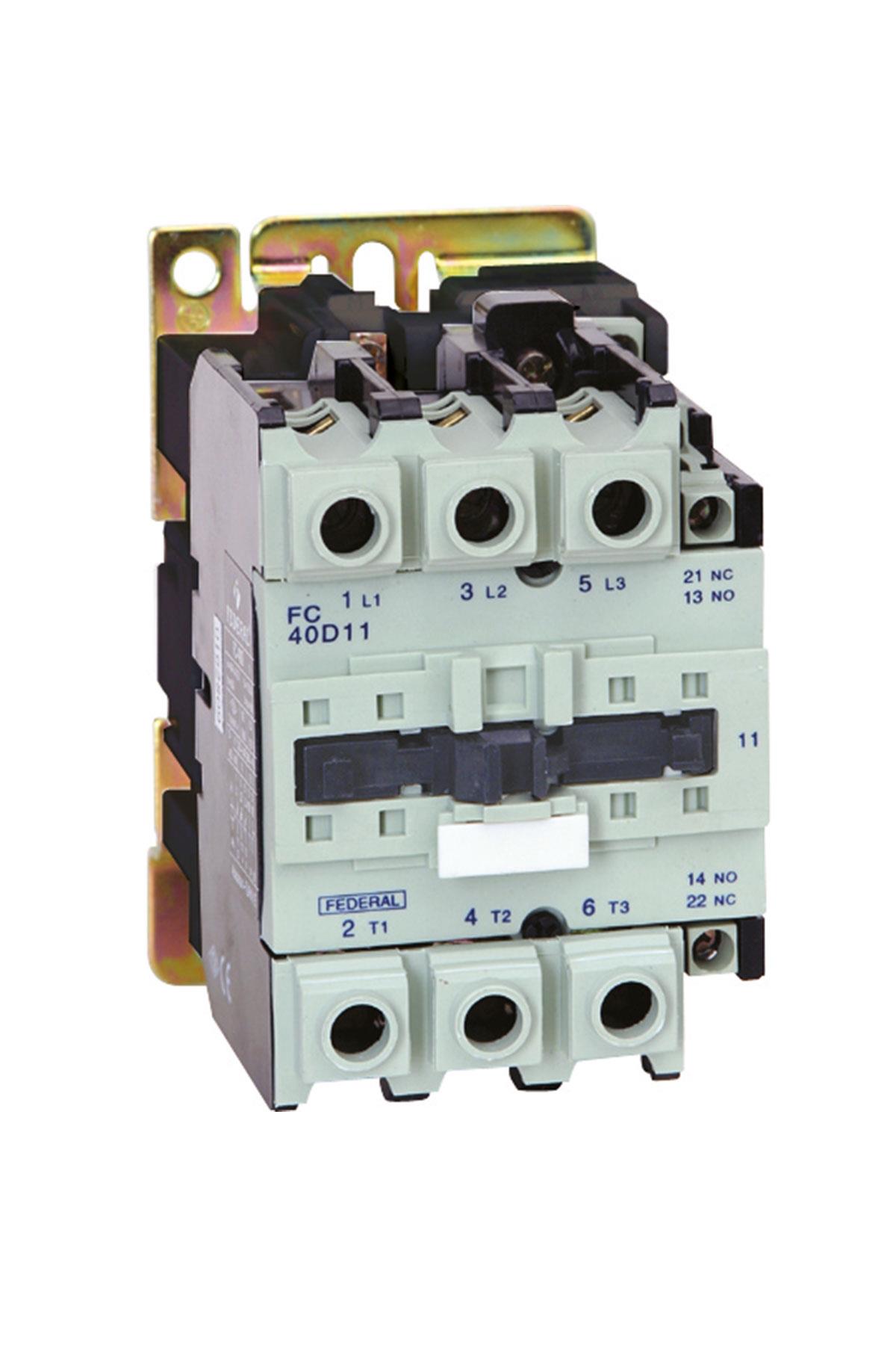 FC-40D11 Güç Kontaktörü 3x40A 1NA+1NK  (18.5kW_400/440V) Bobin Gerilimi : 24V  