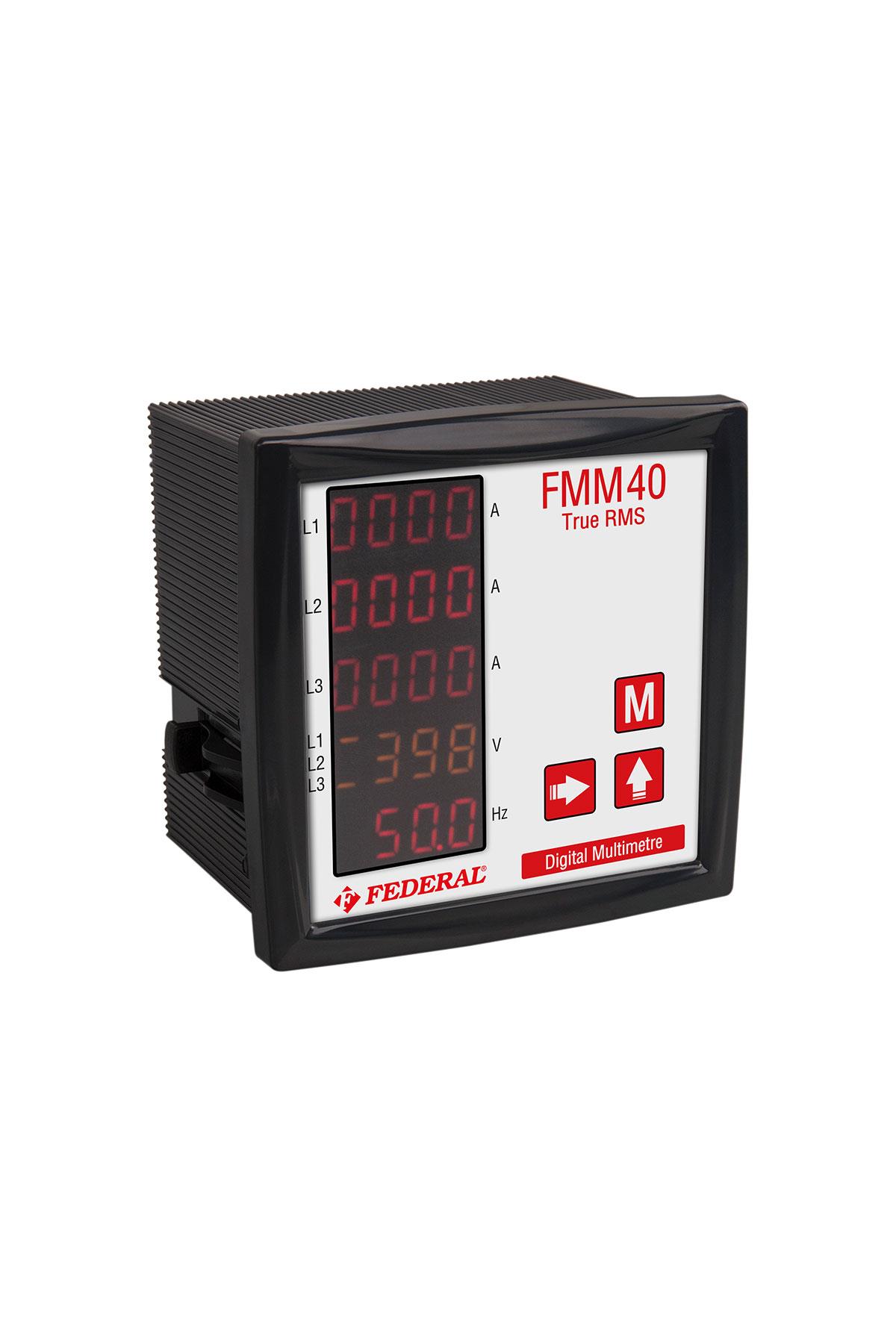 Multimetre; FMM40; Rölesiz; 300V/5A AC; (96x96)mm   