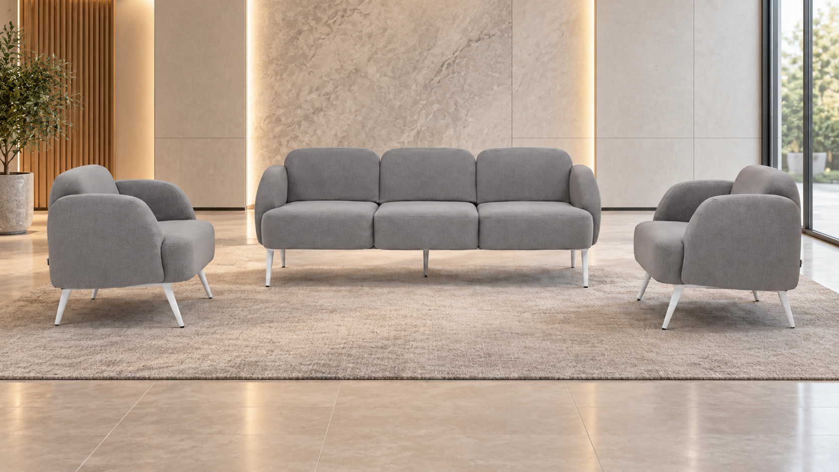 3+1+1 Lucy Modern Ofis Oturma Grubu – Bekleme ve Lobi Kanepe Serisi
