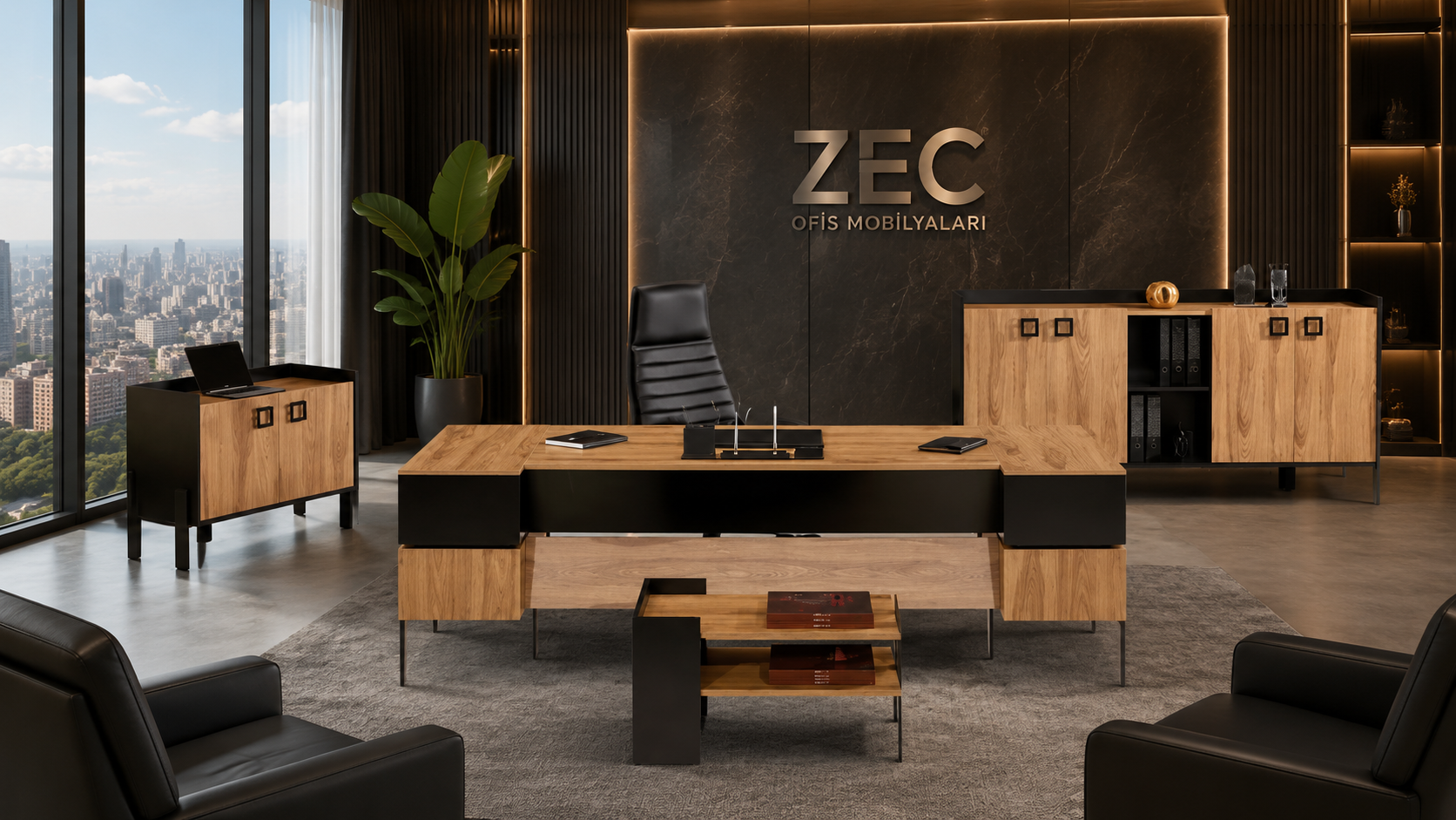 Alin Yönetici Takımı | Modern Metal Ayaklı Yönetici Ofis Takımı – Zec Ofis