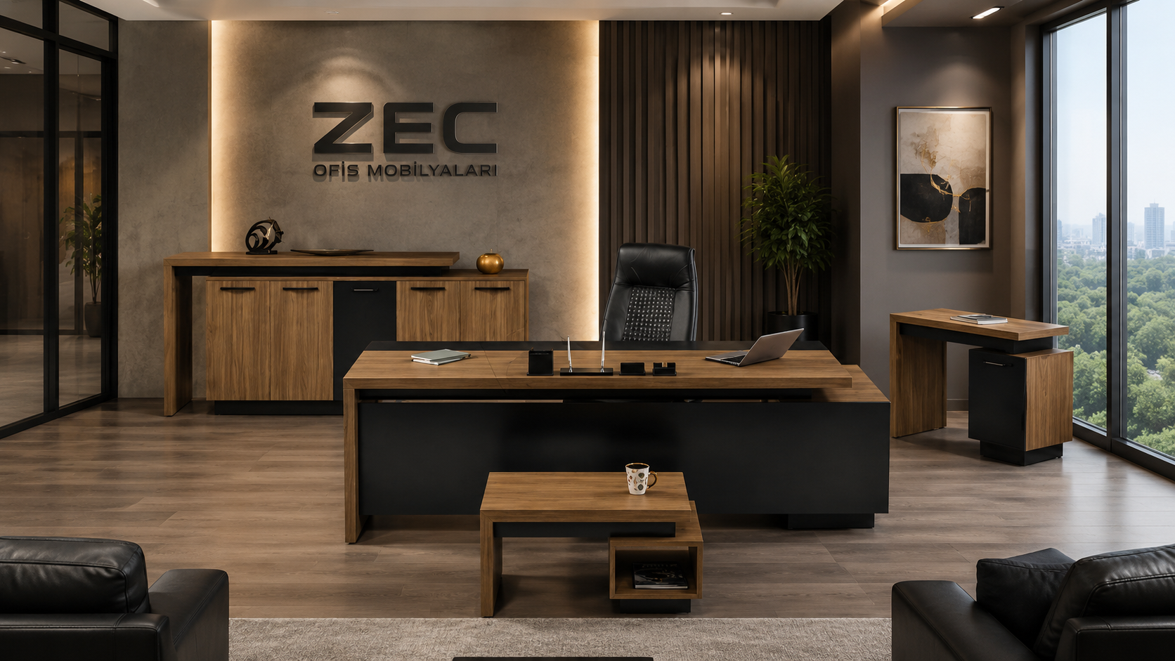 Didim Yönetici Takımı | Modern Ahşap Makam Ofis Takımı - Zec Ofis
