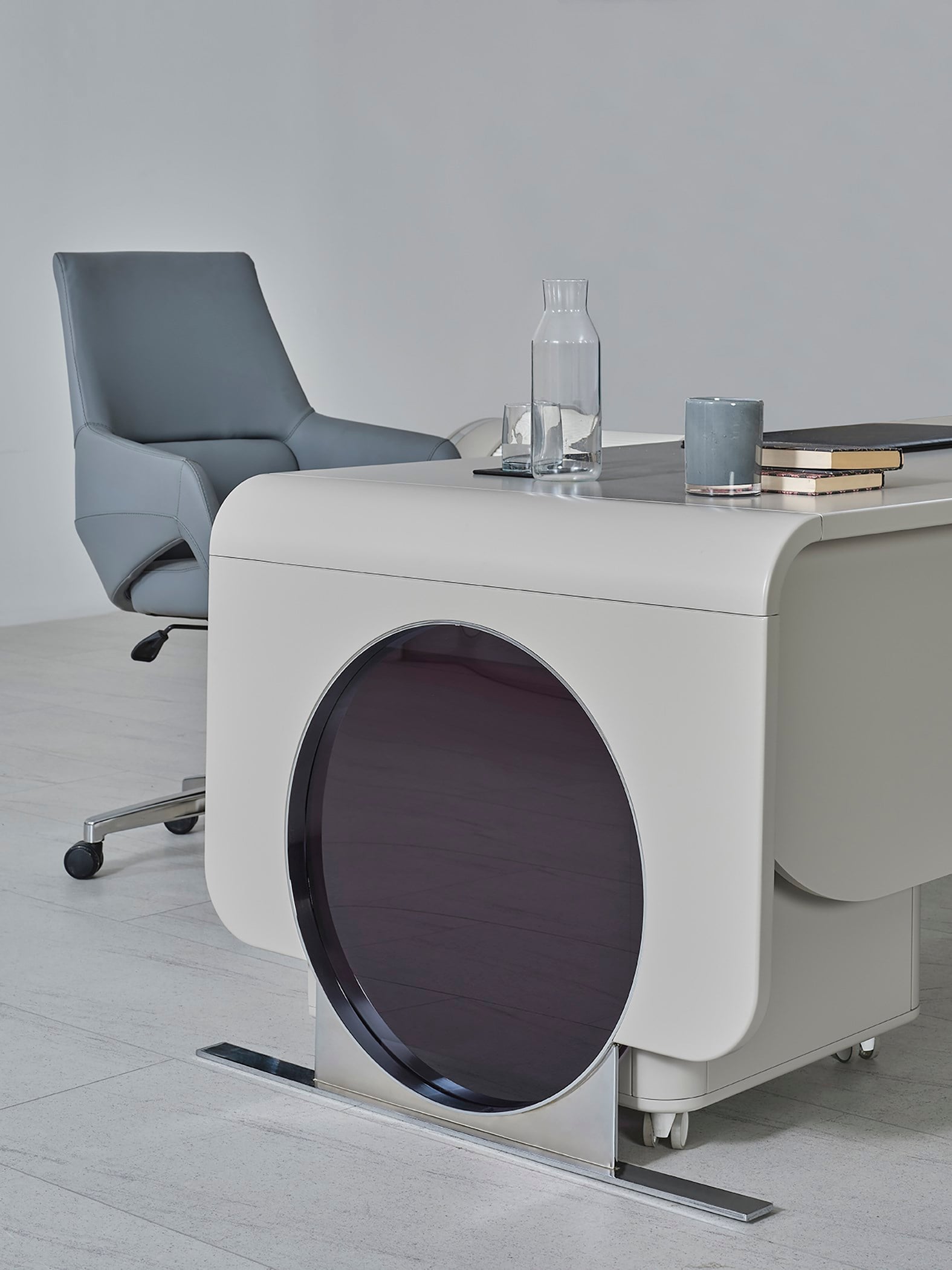 Genesis Bej VIP Ahşap Makam Takımı – Modern Premium Yönetici Ofis Mobilyası