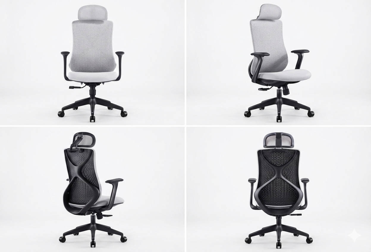Lucca İthal Ergonomik Yönetici Koltuğu | Siyah Gövde & Gri Kumaş