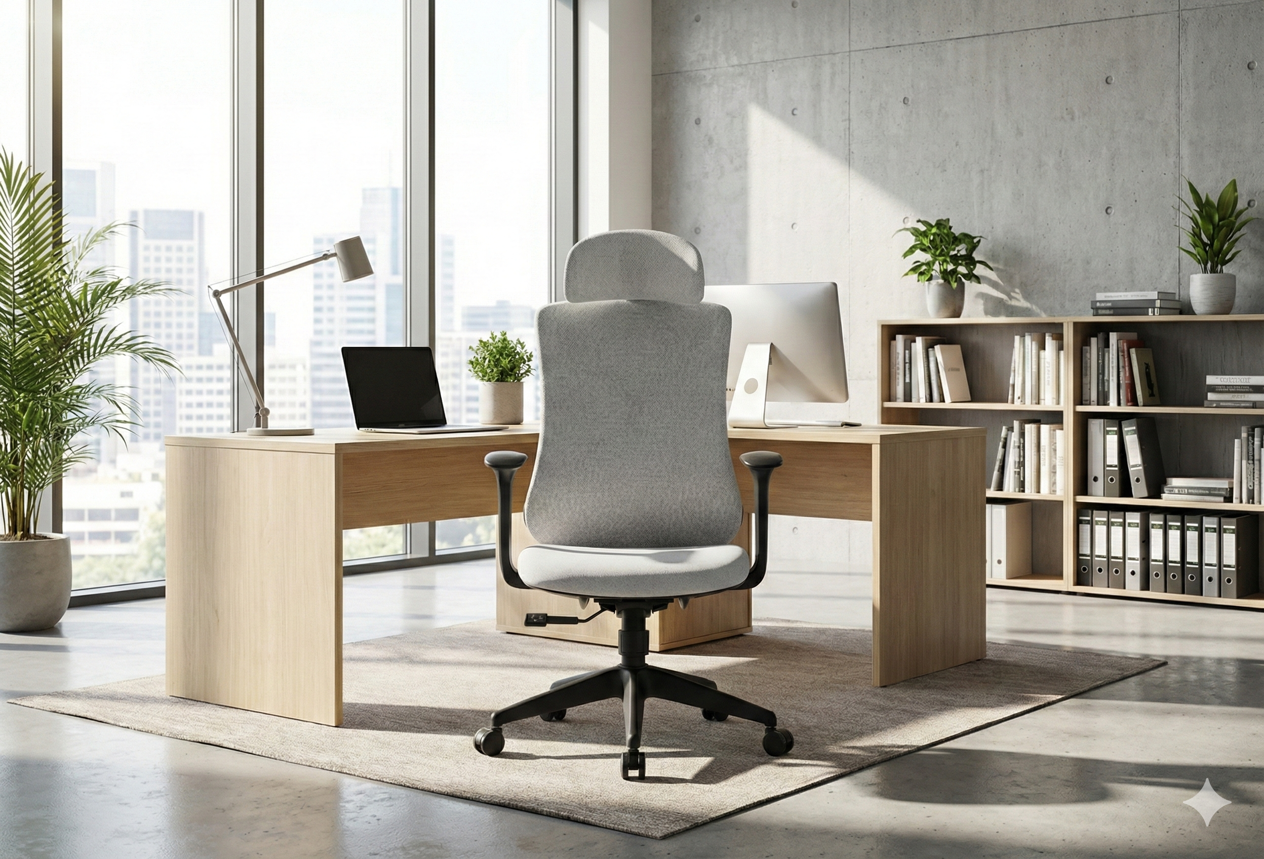 Lucca İthal Ergonomik Yönetici Koltuğu | Siyah Gövde & Gri Kumaş