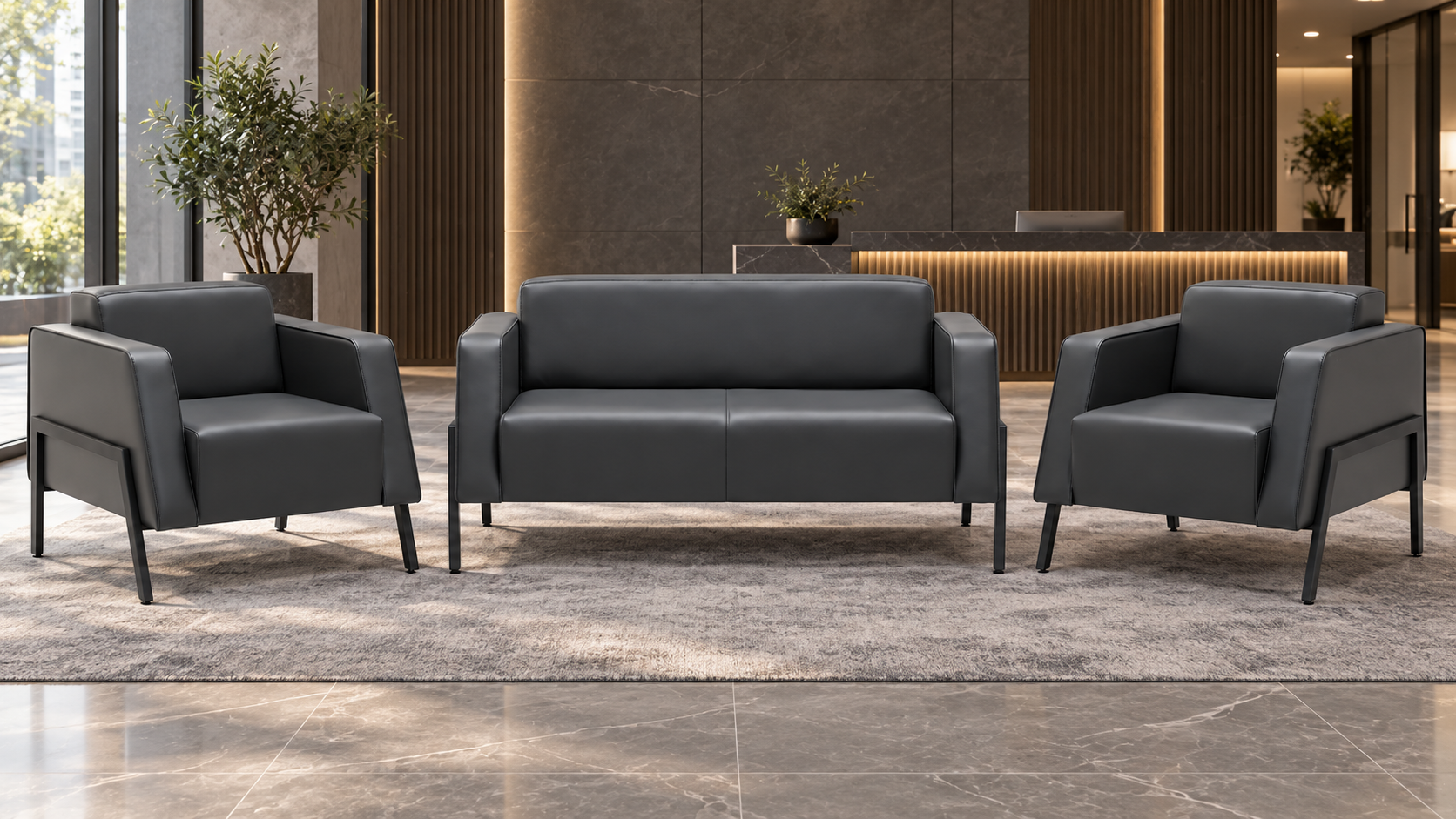 Malvin 2+1+1 Modern Ofis Oturma Grubu | Bekleme ve Karşılama Koltuk Takımı