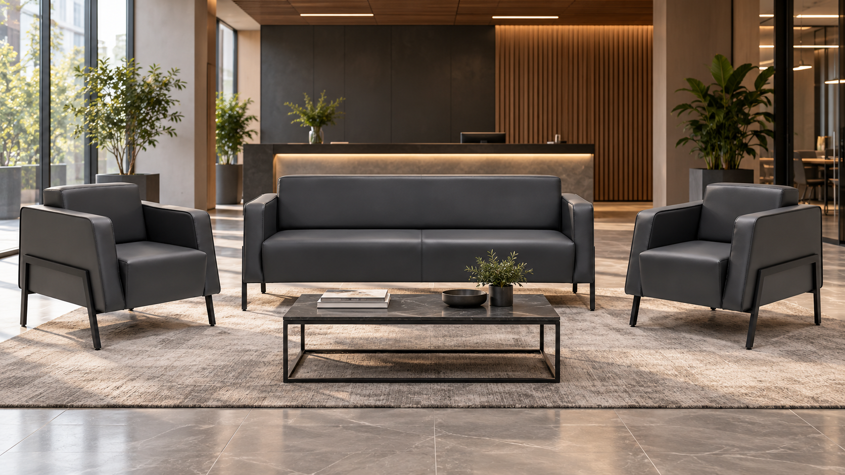 Malvin 3+1+1 Modern Ofis Oturma Grubu | Bekleme ve Karşılama Koltuk Takımı