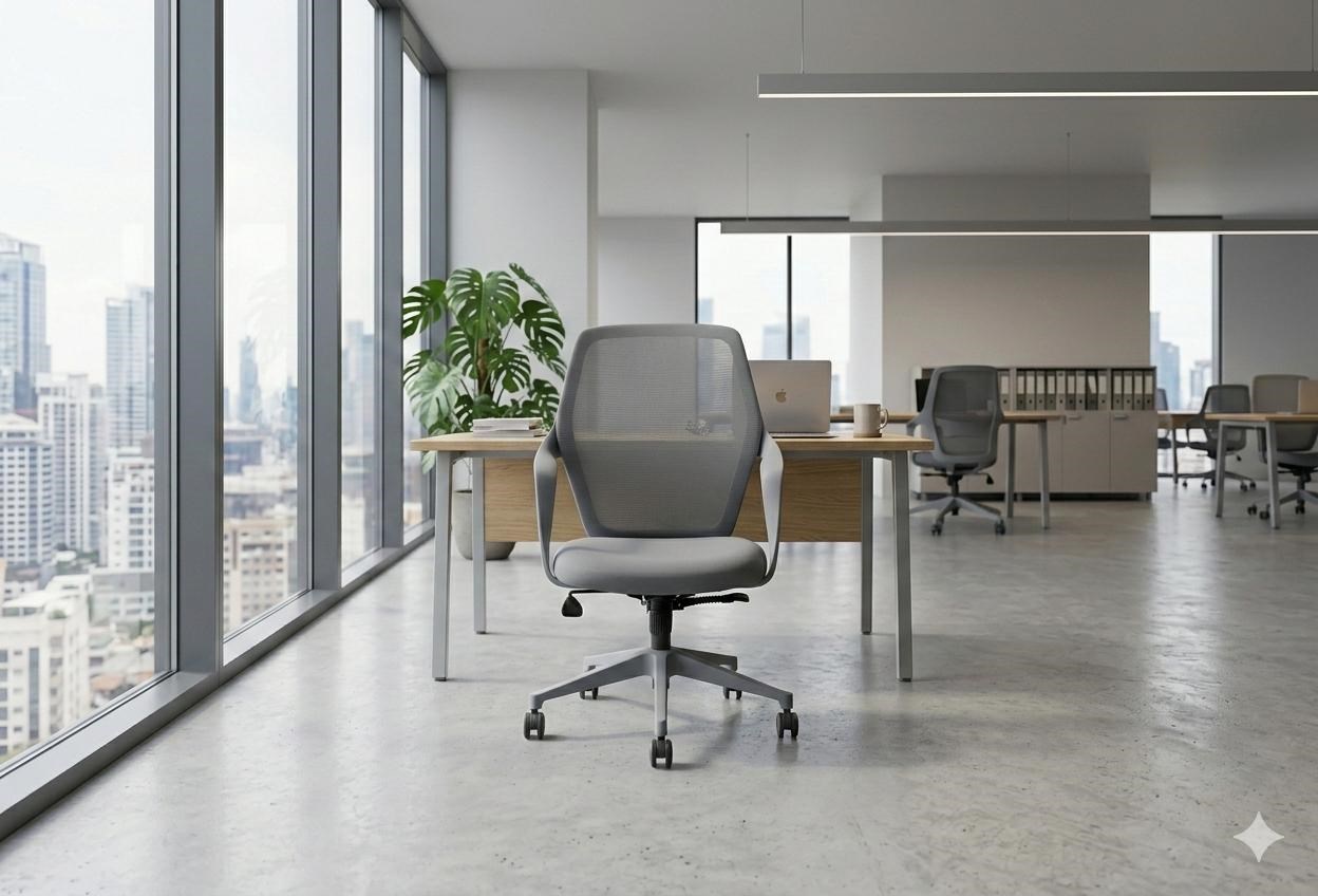 Poly Gri Şef Koltuğu - Modern Tasarım Ofis ve Çalışma Sandalyesi