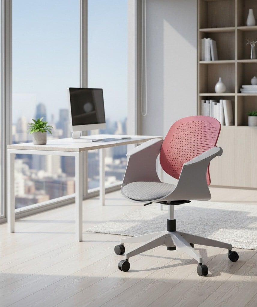 Sisa Modern Çalışma Koltuğu | Ergonomik, Tekerlekli - Somon