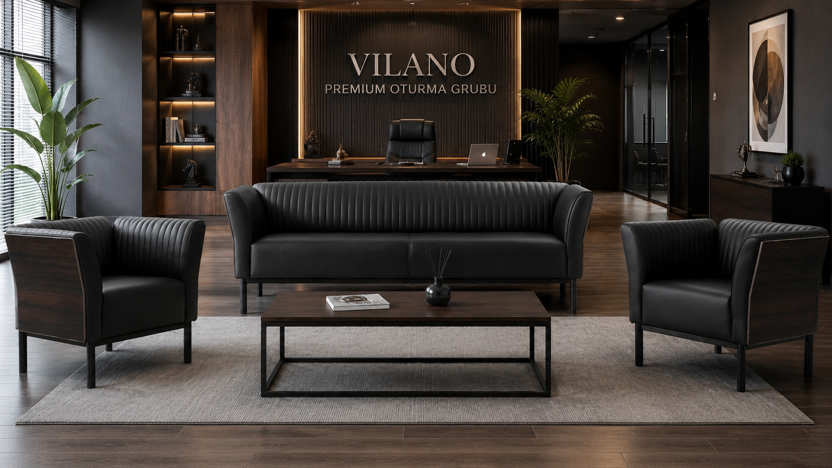Vilano 3+1+1 Modern Ofis Oturma Grubu | Şık ve Sportif Tasarım