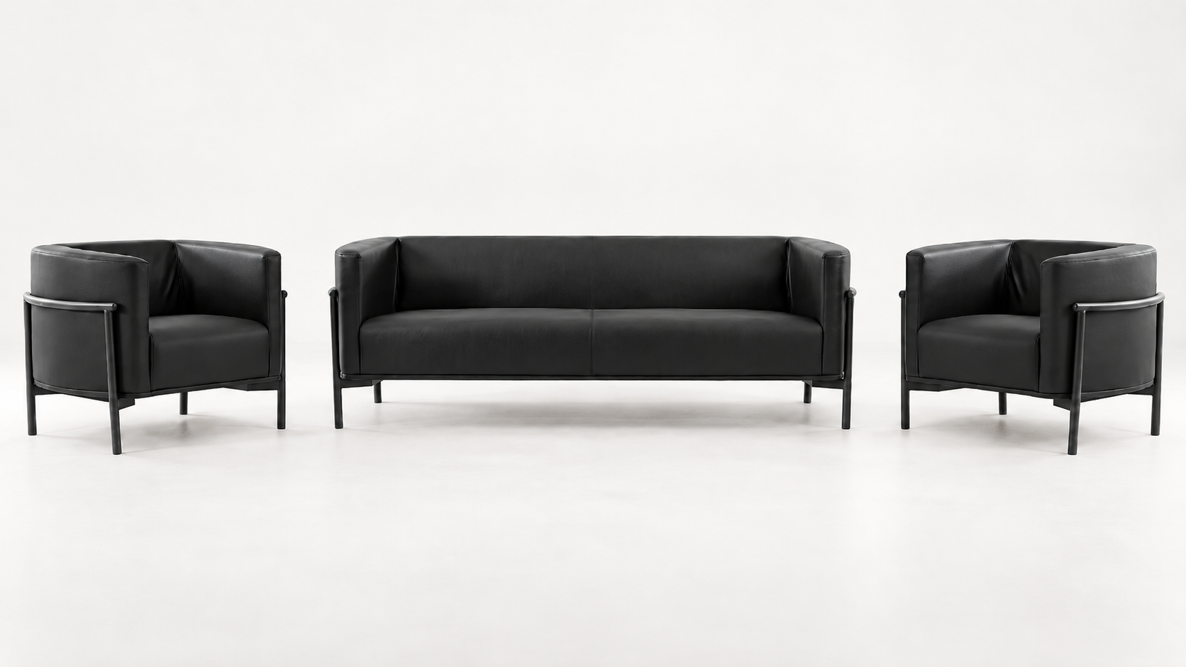 Wings 3+1+1 Ofis Oturma Grubu | Metal Ayaklı Modern Lobi ve Bekleme Takımı