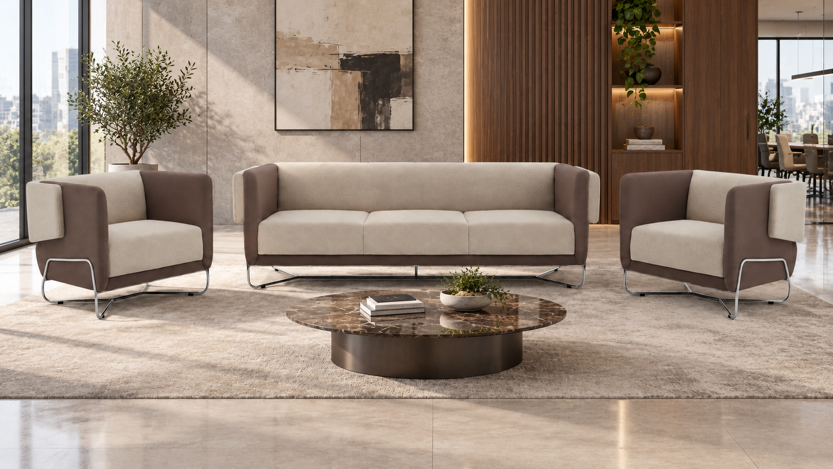 Yena 3+1+1 Ofis Oturma Grubu - Modern Bekleme ve Karşılama Takımı