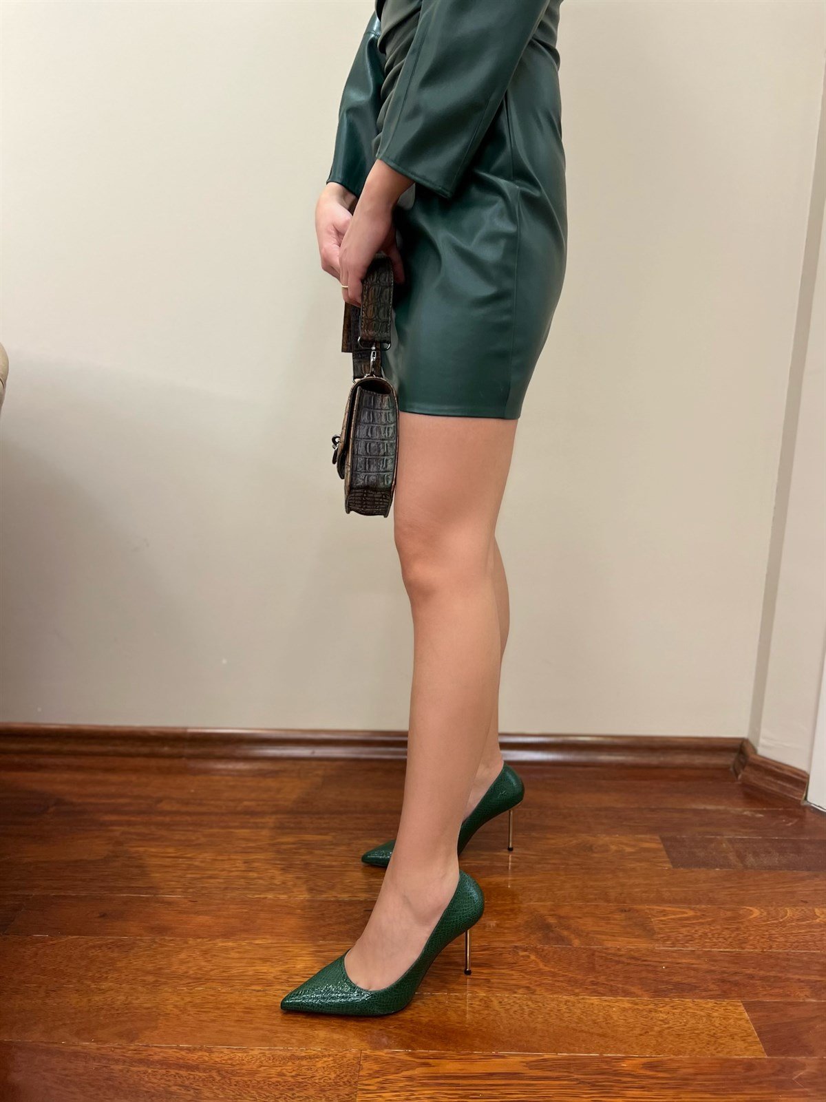 Begy-Yeşil Yılan Derili Stiletto