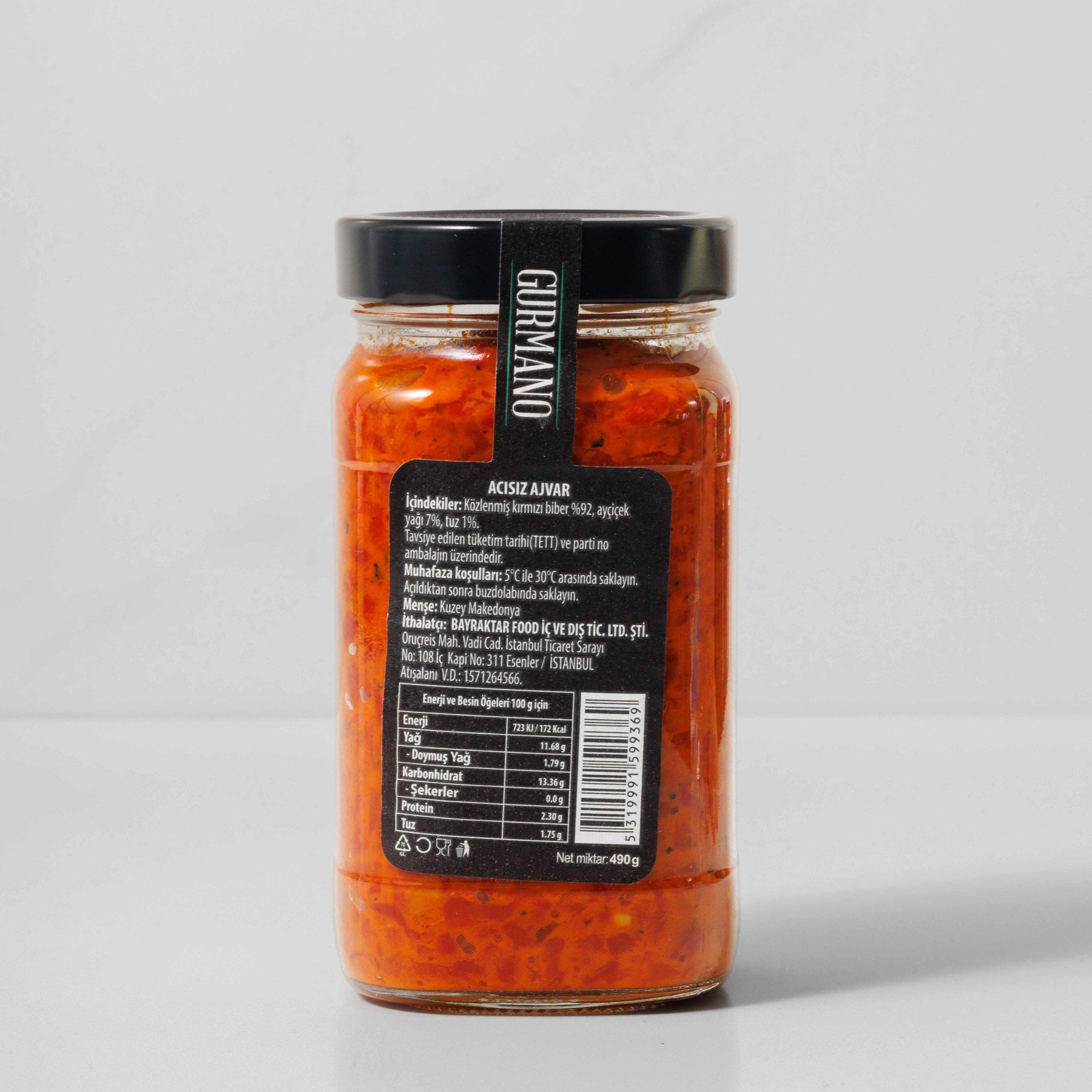 Gurmano Makedon Ajvar Acısız 490gr