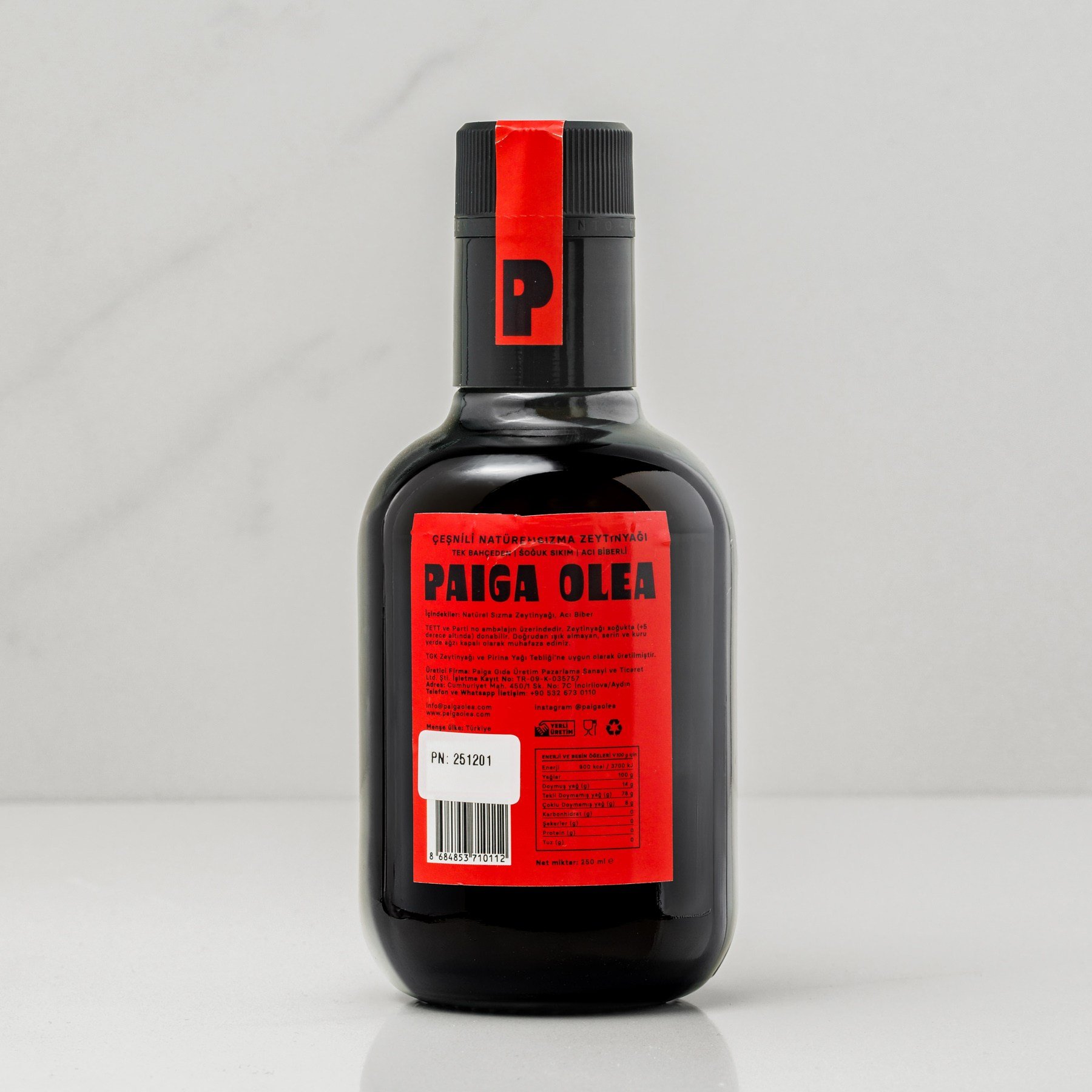Paiga Olea Acı Biberli Natürel Sızma Zeytinyağı 250 Ml