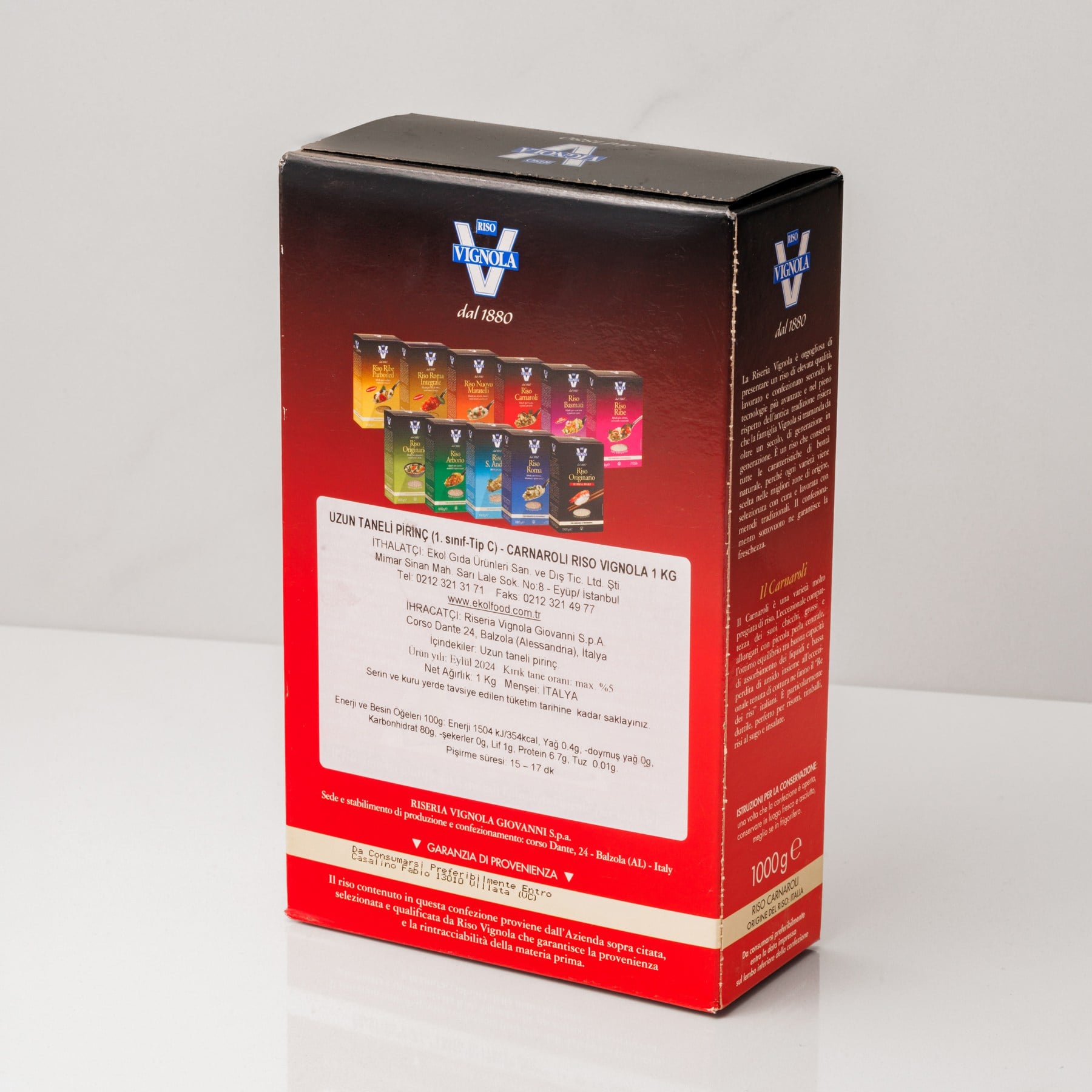 Riso Vignola Carnaroli Uzun Taneli Risotto Pirinci 1000 gr