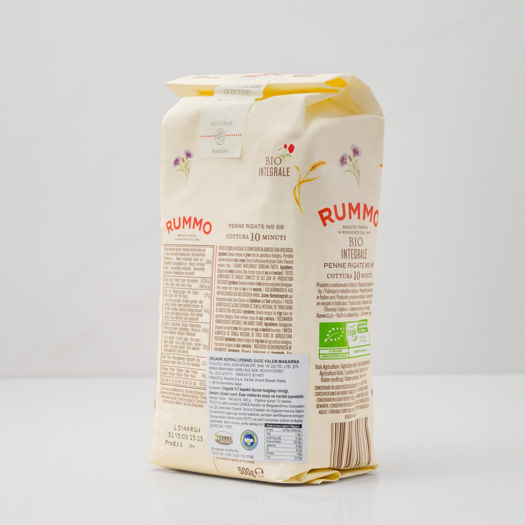 Rummo Bio Integrale Kepekli Penne Makarna 500gr