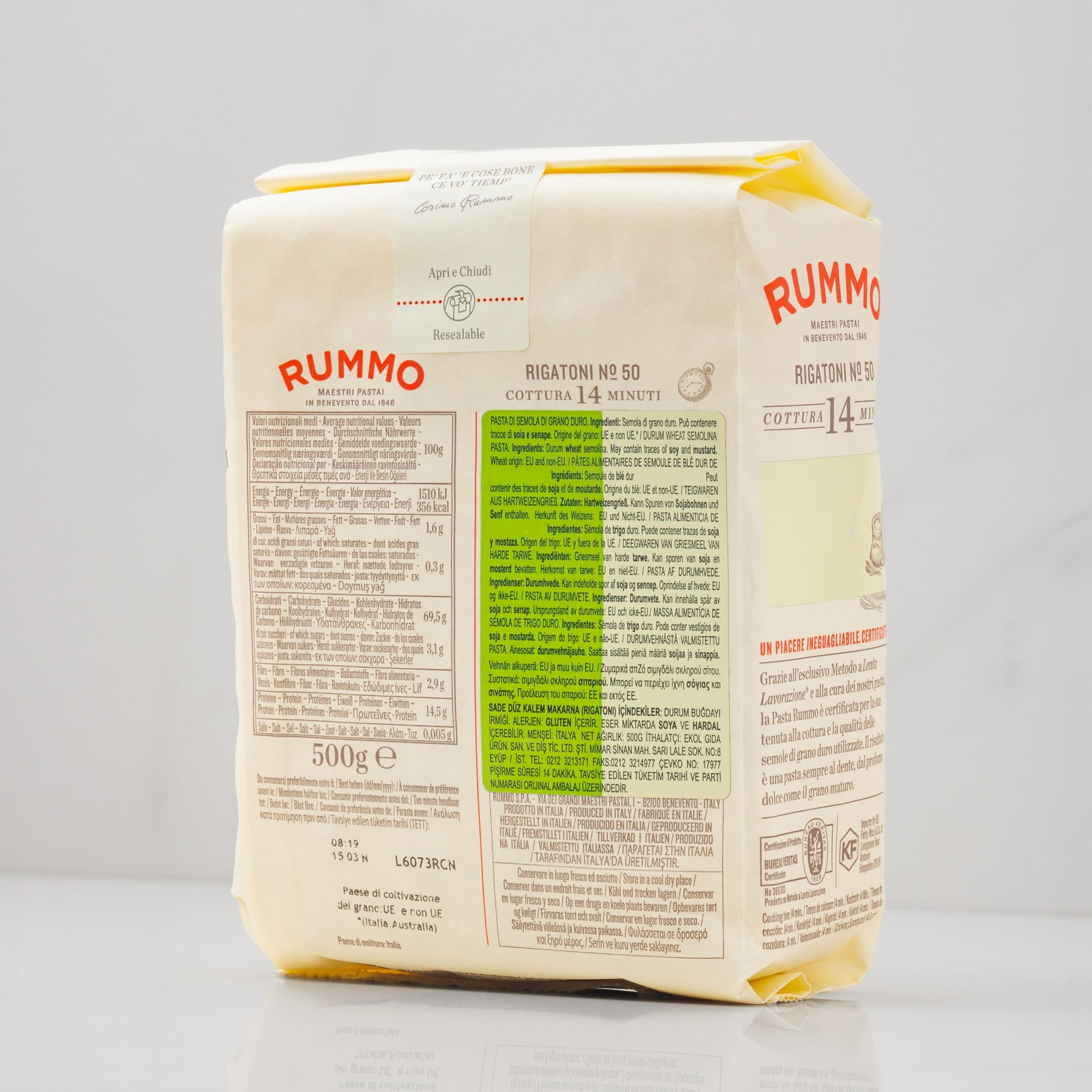 Rummo Rigatoni Düz Kalem Makarna 500gr