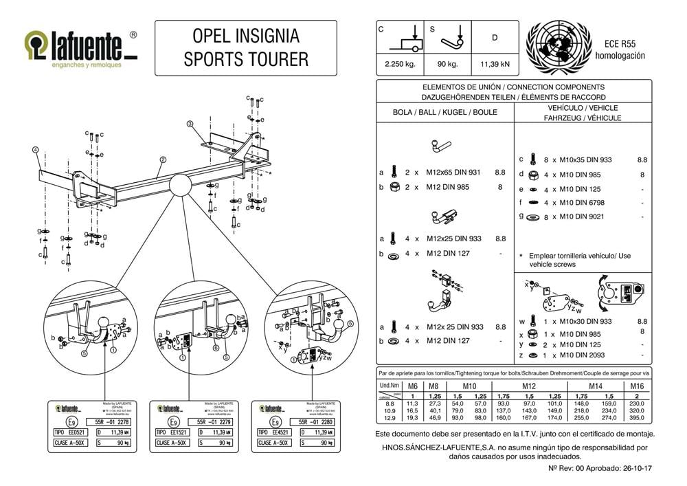 OPEL Insignia Station Wagon 07.2017 sonrası (Sabit Topuz)