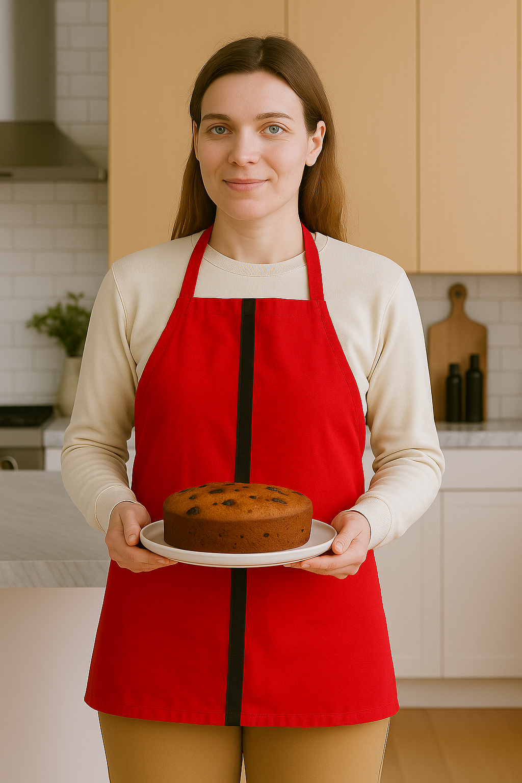 Mutfak Önlüğü Askılı Kalın Pamuklu Belden Bağlamalı Şef Masterchef Barista Önlüğü Kırmızı