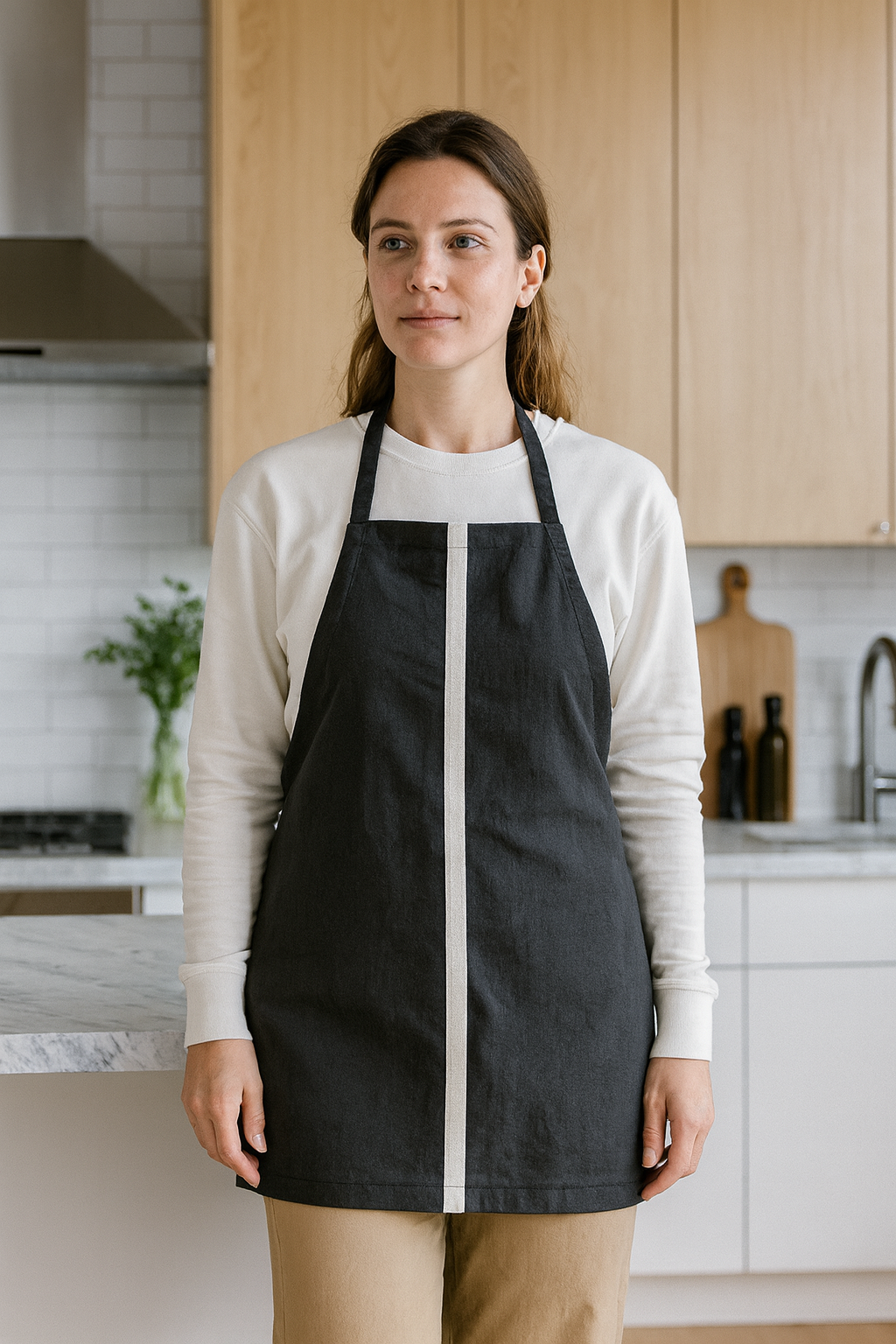 Mutfak Önlüğü Askılı Kalın Pamuklu Belden Bağlamalı Şef Masterchef Barista Önlüğü Mavi