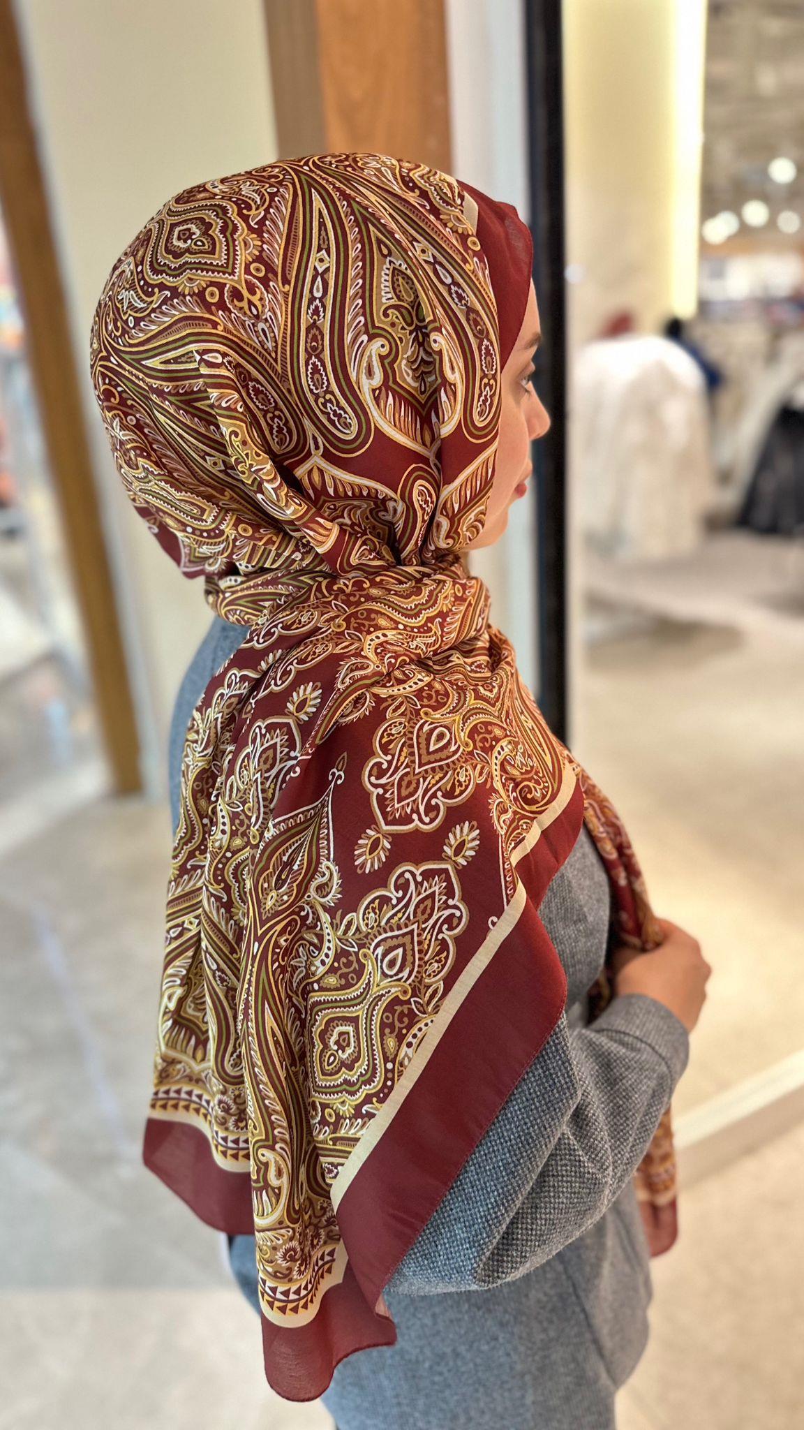Bordo Gold Etro Şal