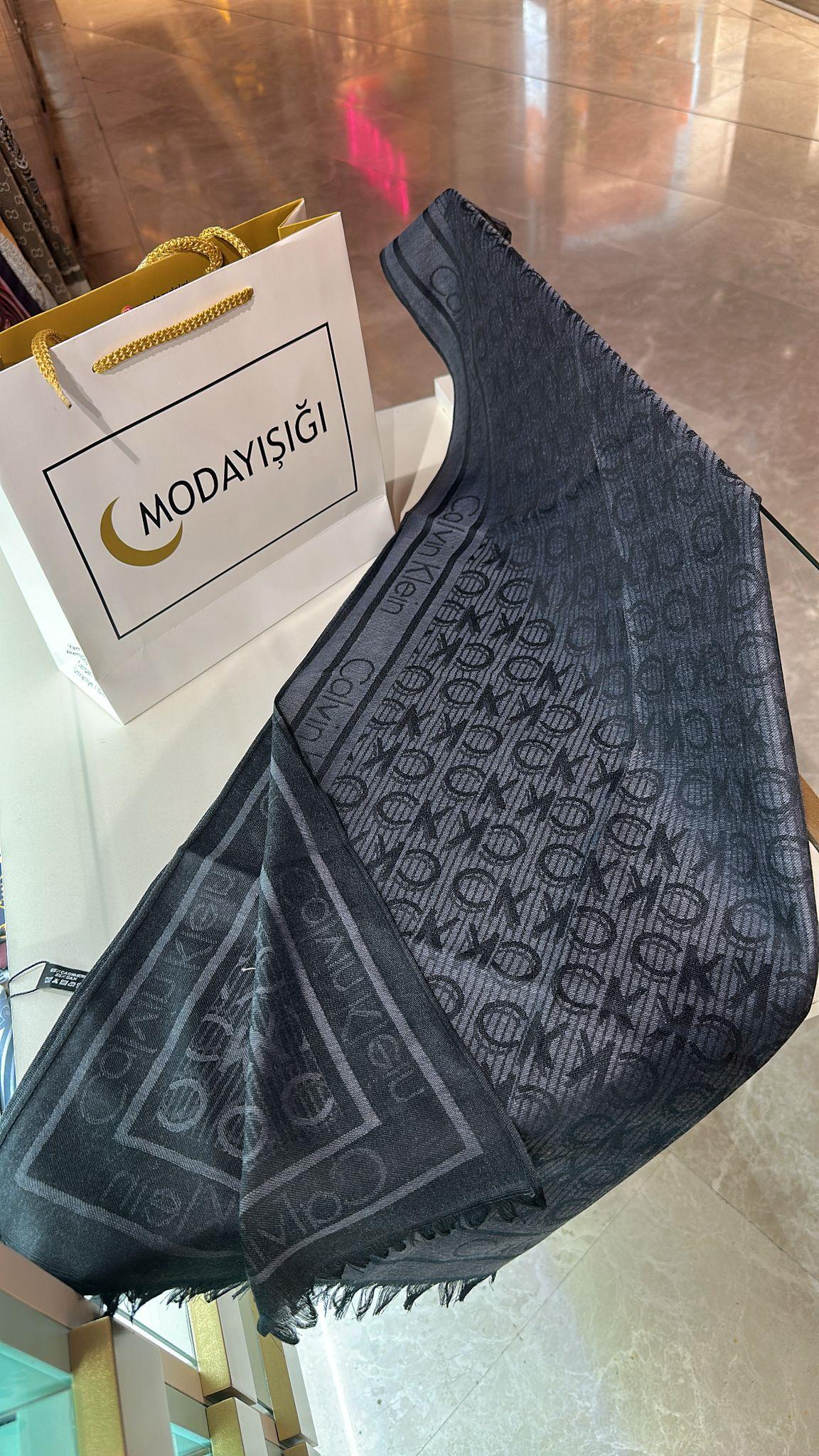 CK Model Yün Pamuk Antrasit Renk Şal