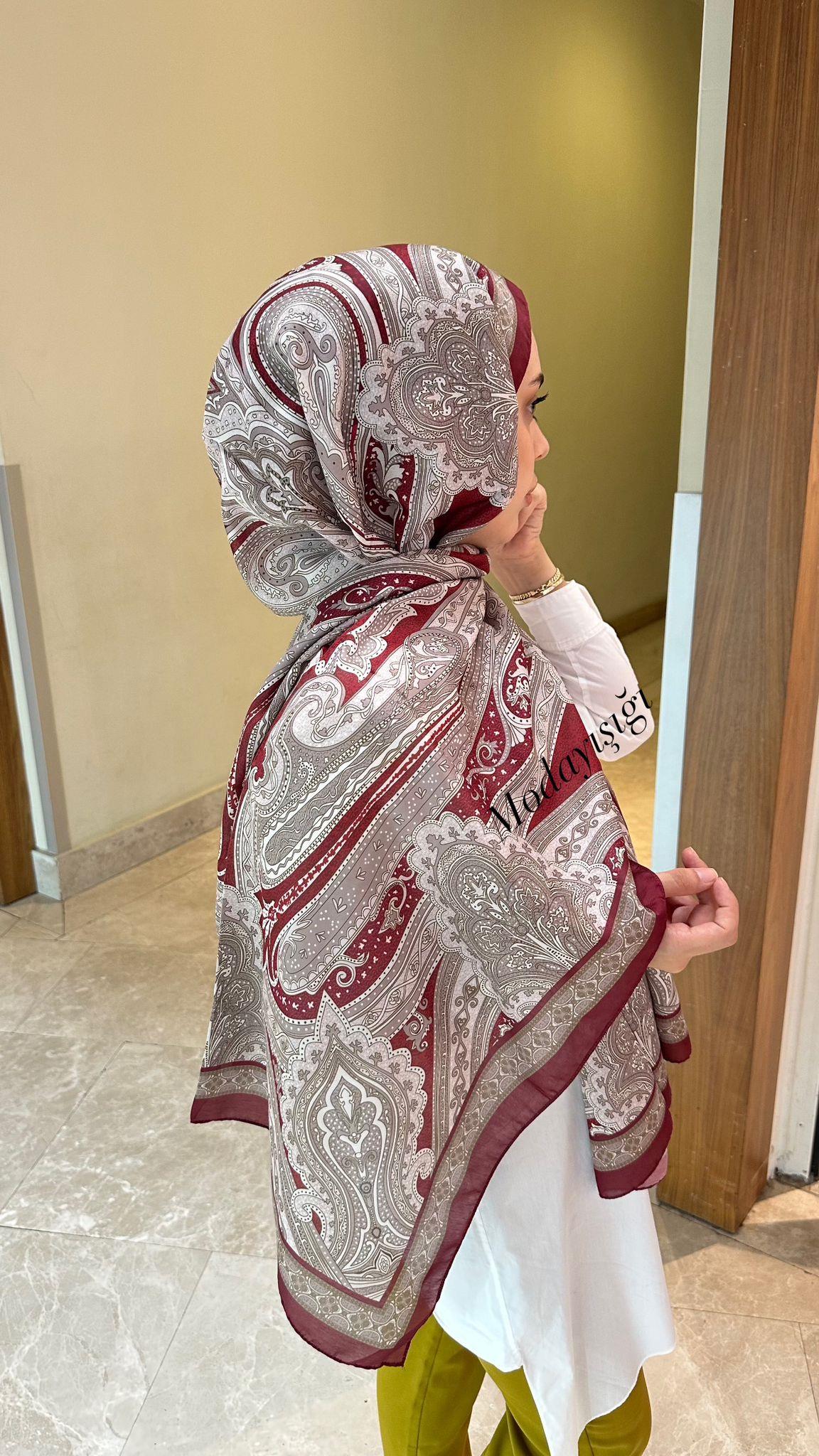 Etro Desen Bordo Şal