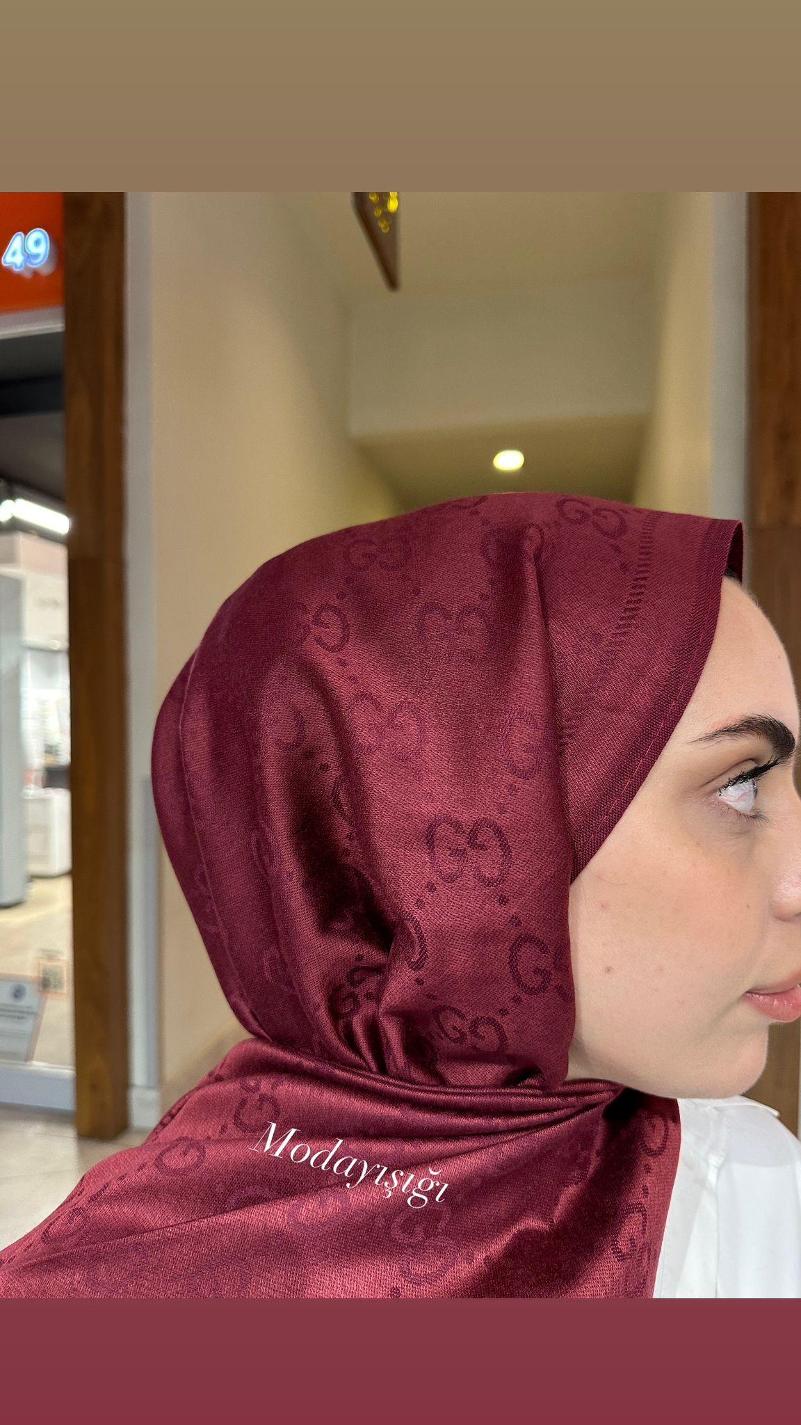 G Marka Kaşmir Bordo Şal