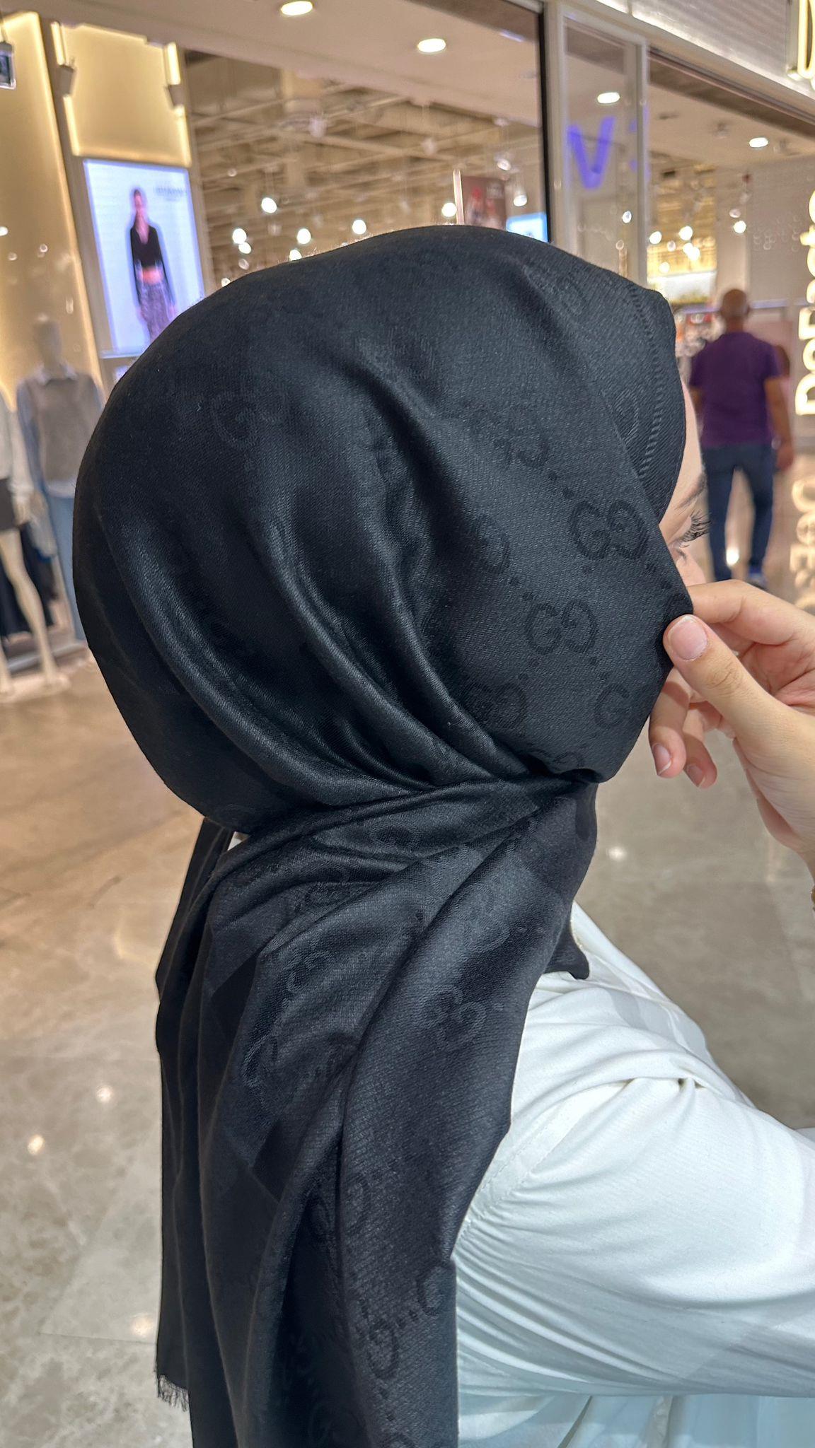 G Marka Kaşmir Siyah Şal