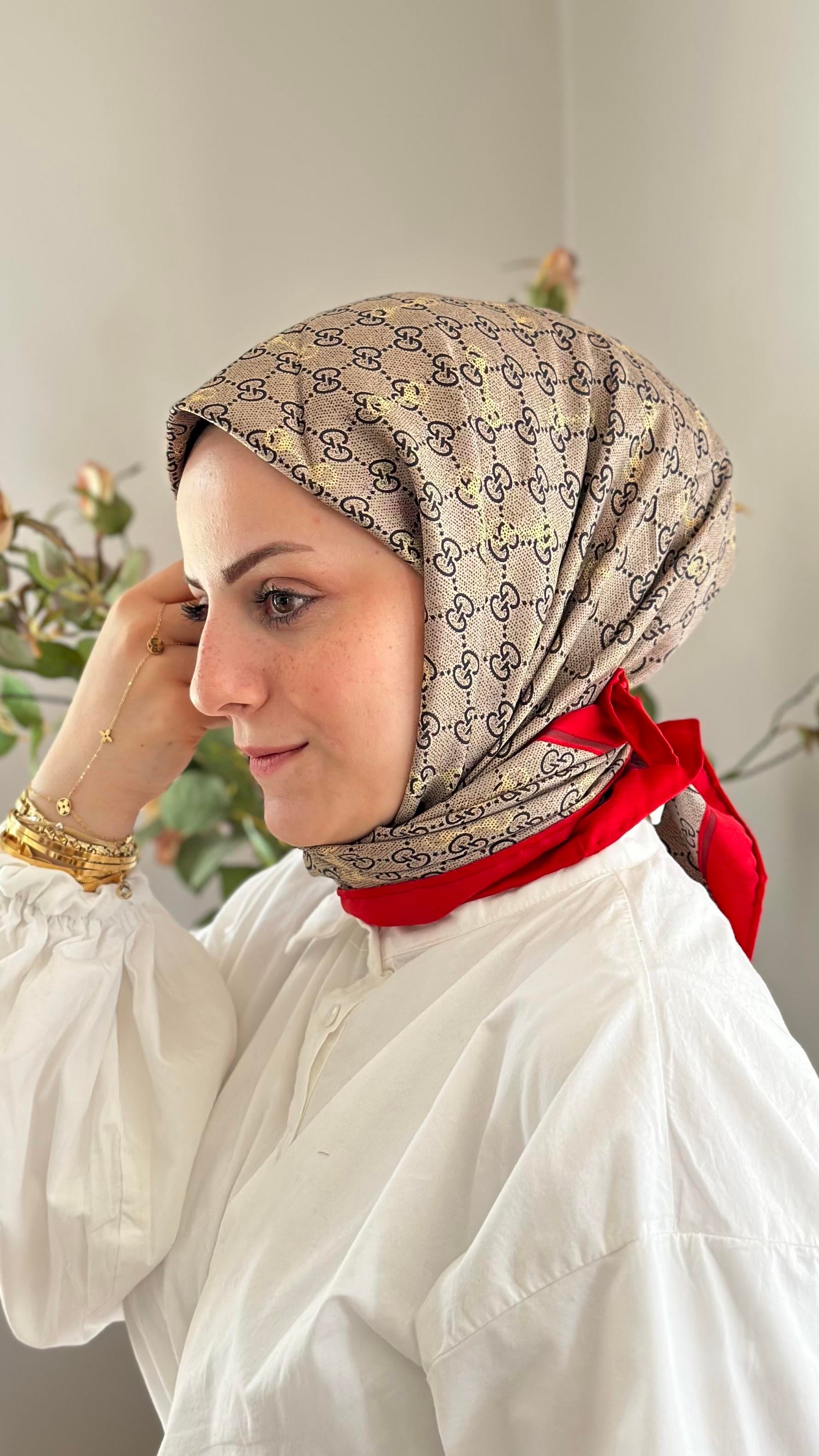 G Marka Kırmızı Twill İpek Eşarp