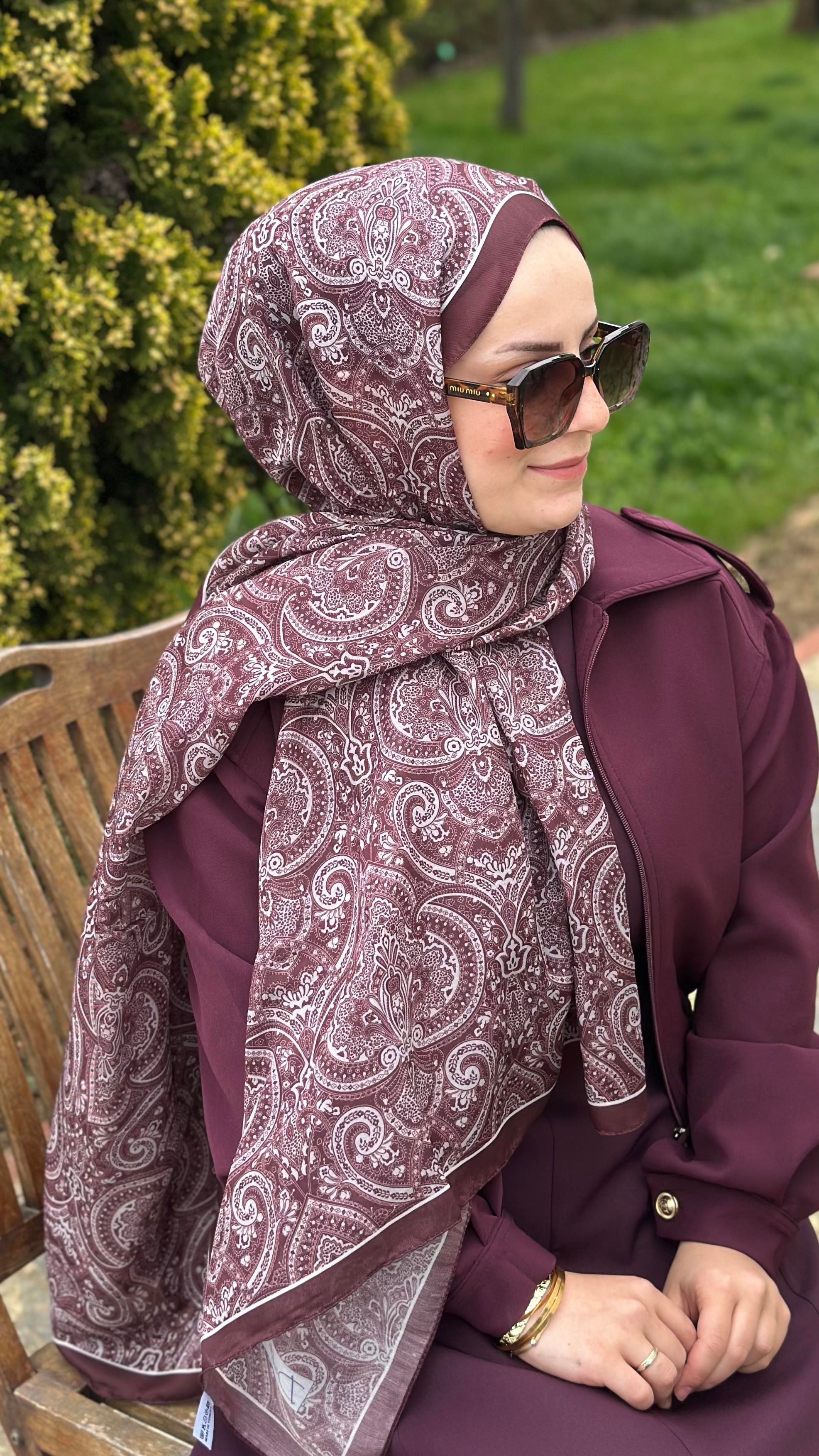 Luna soft pamuk Mürdüm Şal