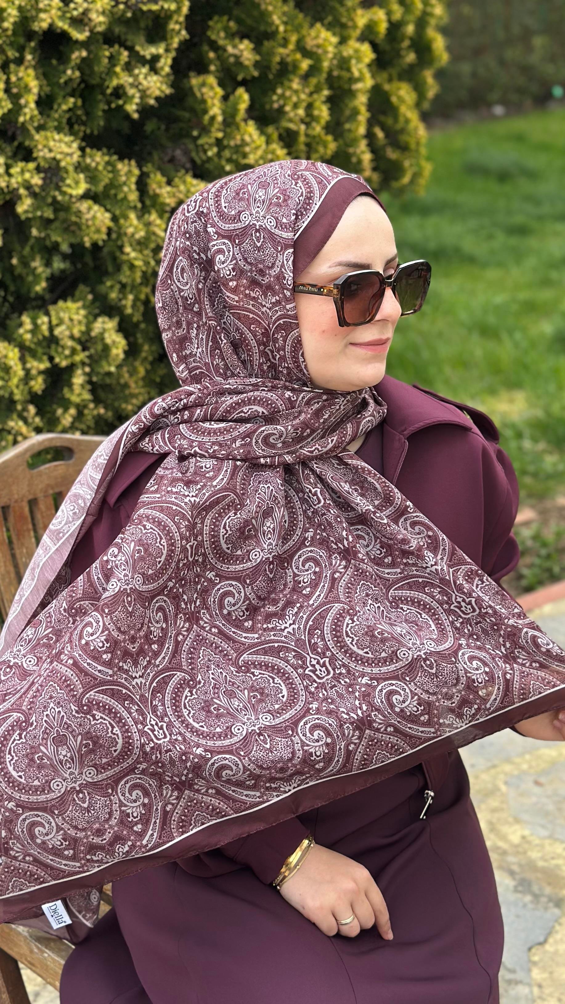 Luna soft pamuk Mürdüm Şal