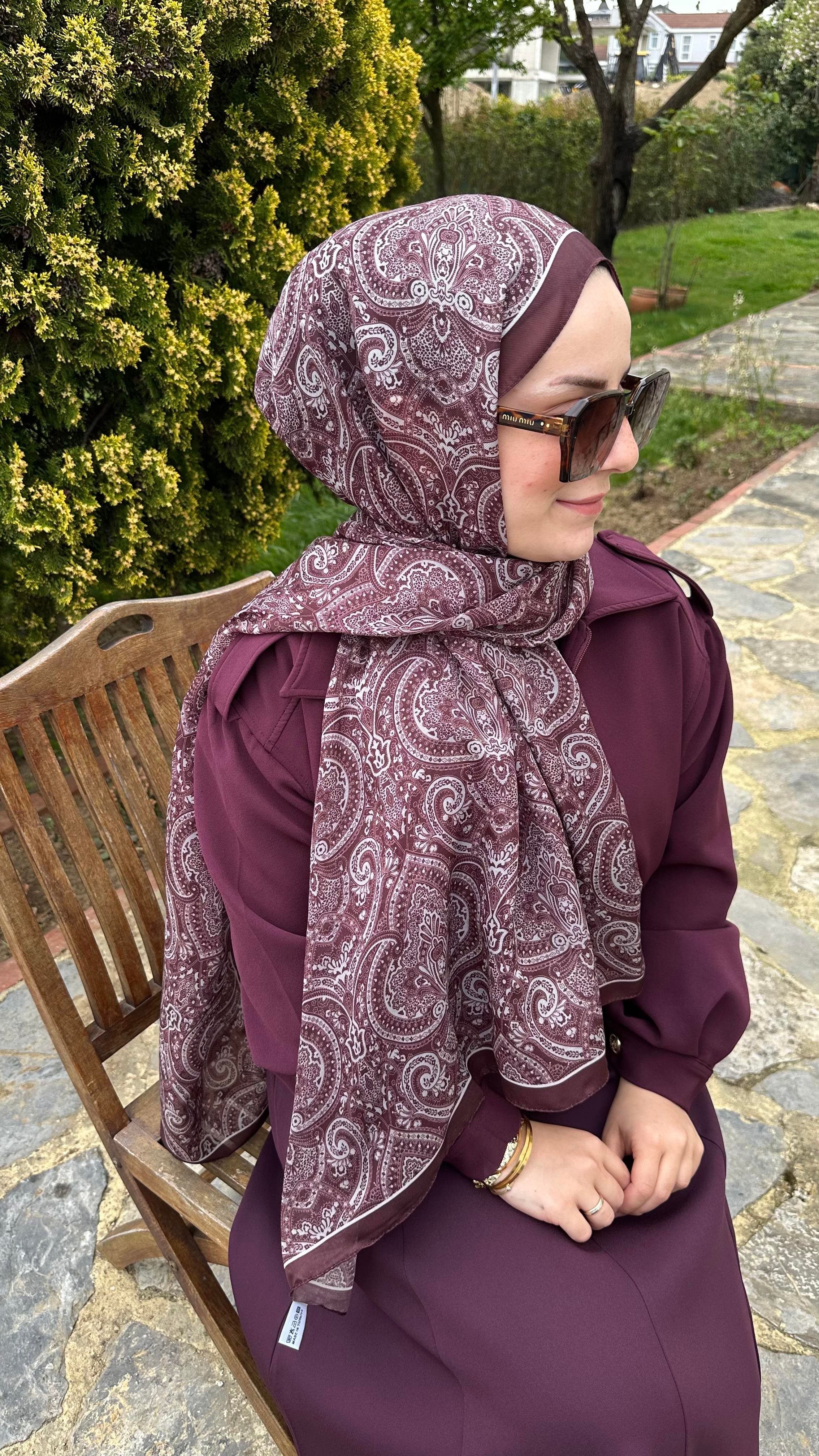 Luna soft pamuk Mürdüm Şal