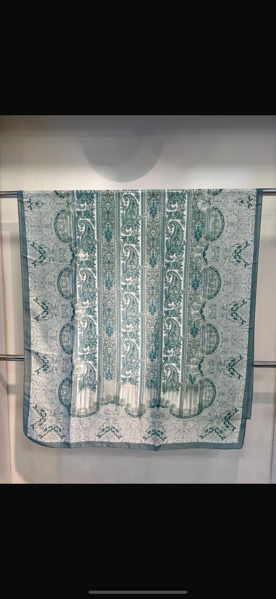 Su Yeşili Vual İpek Şal