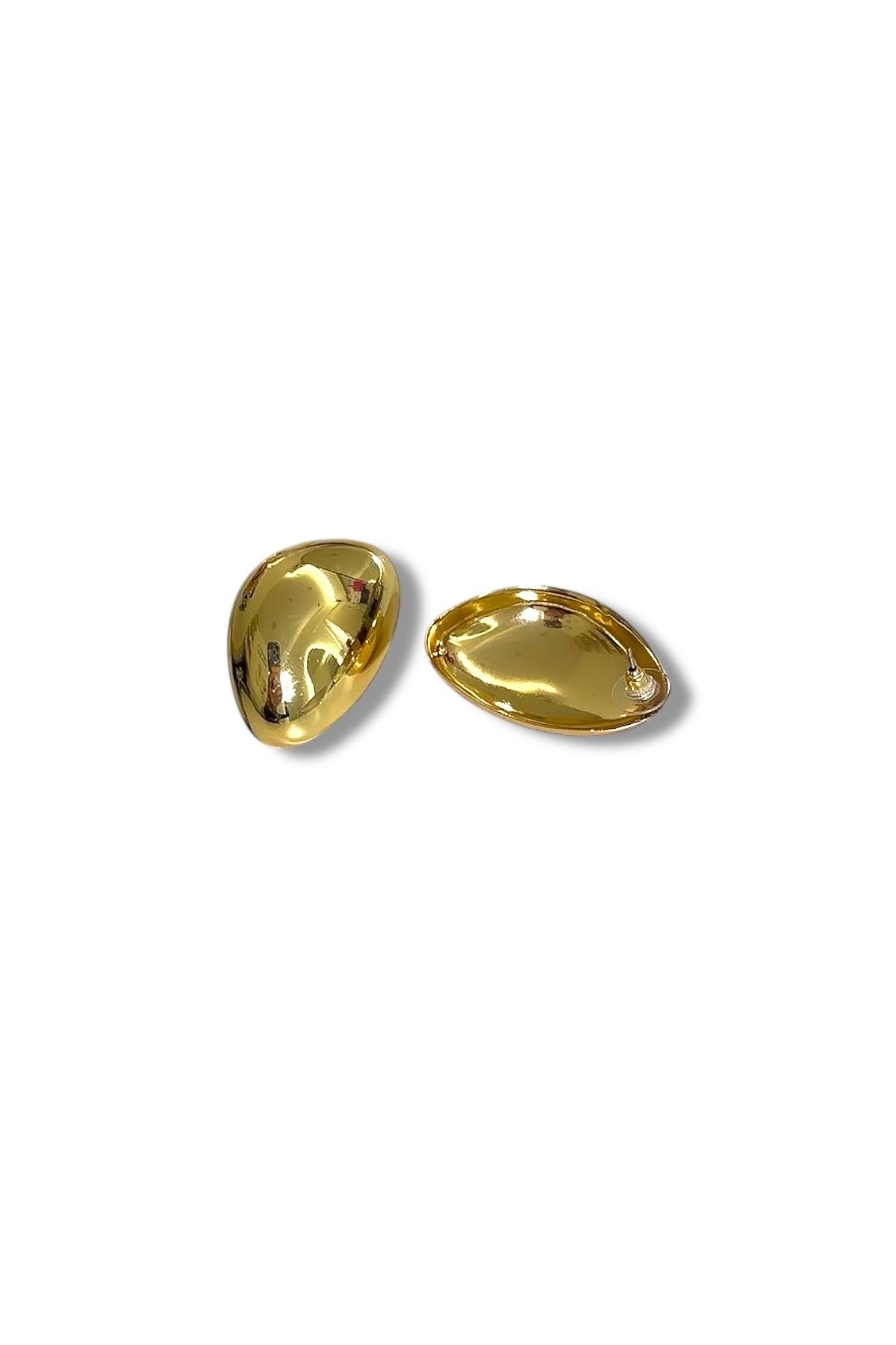 Asimetrik Plaka Gold Küpe