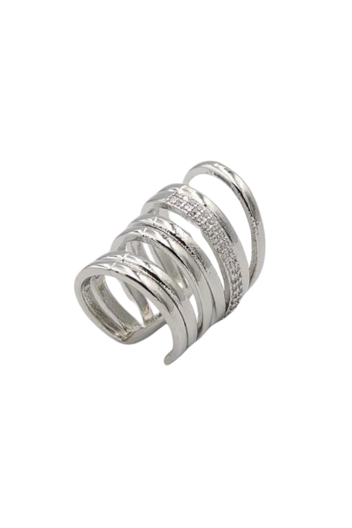 Çoklu Halka Ear Cuff Silver