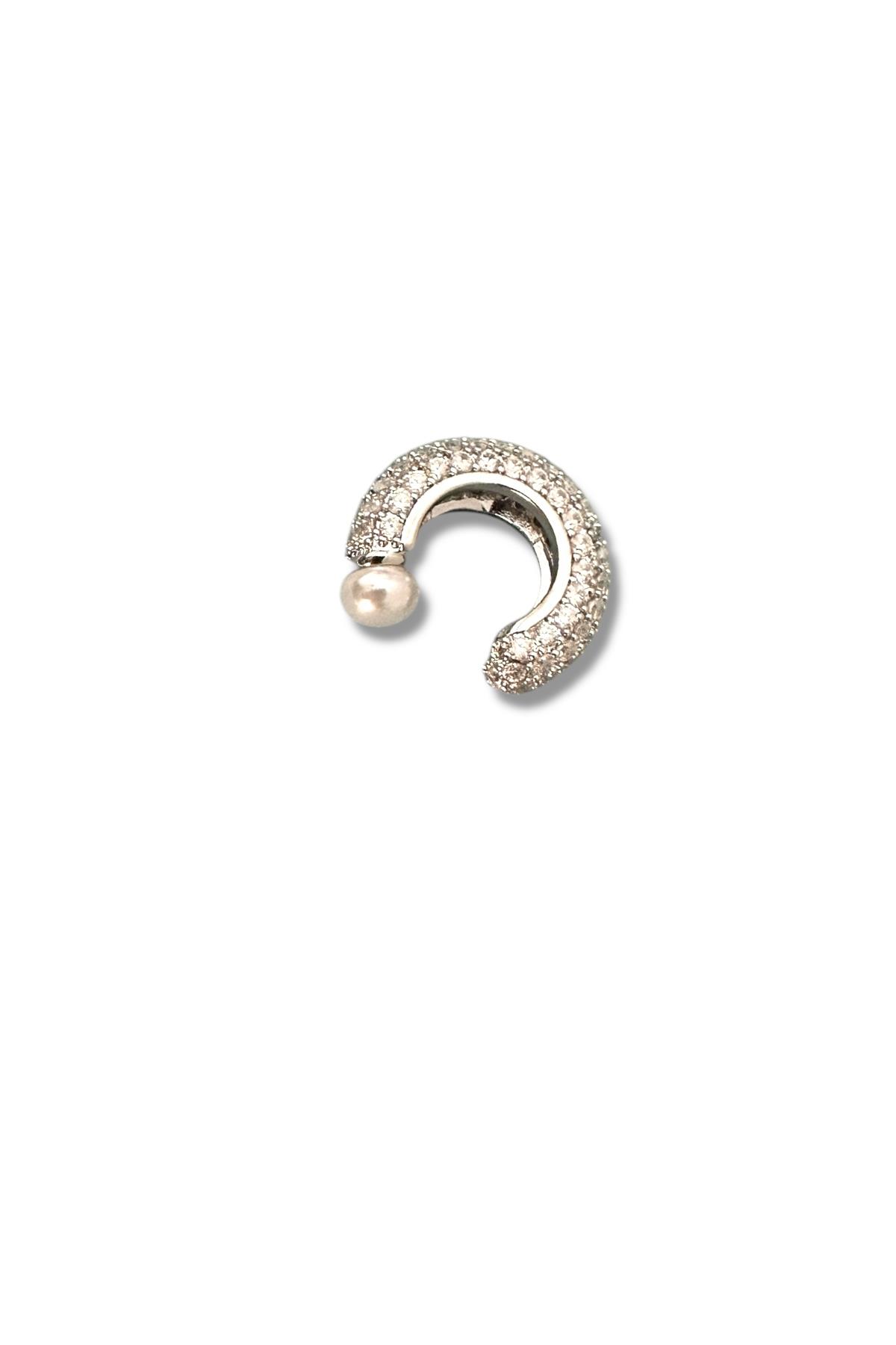 İnci Topçuklu Zirkon Taşlı Cuff