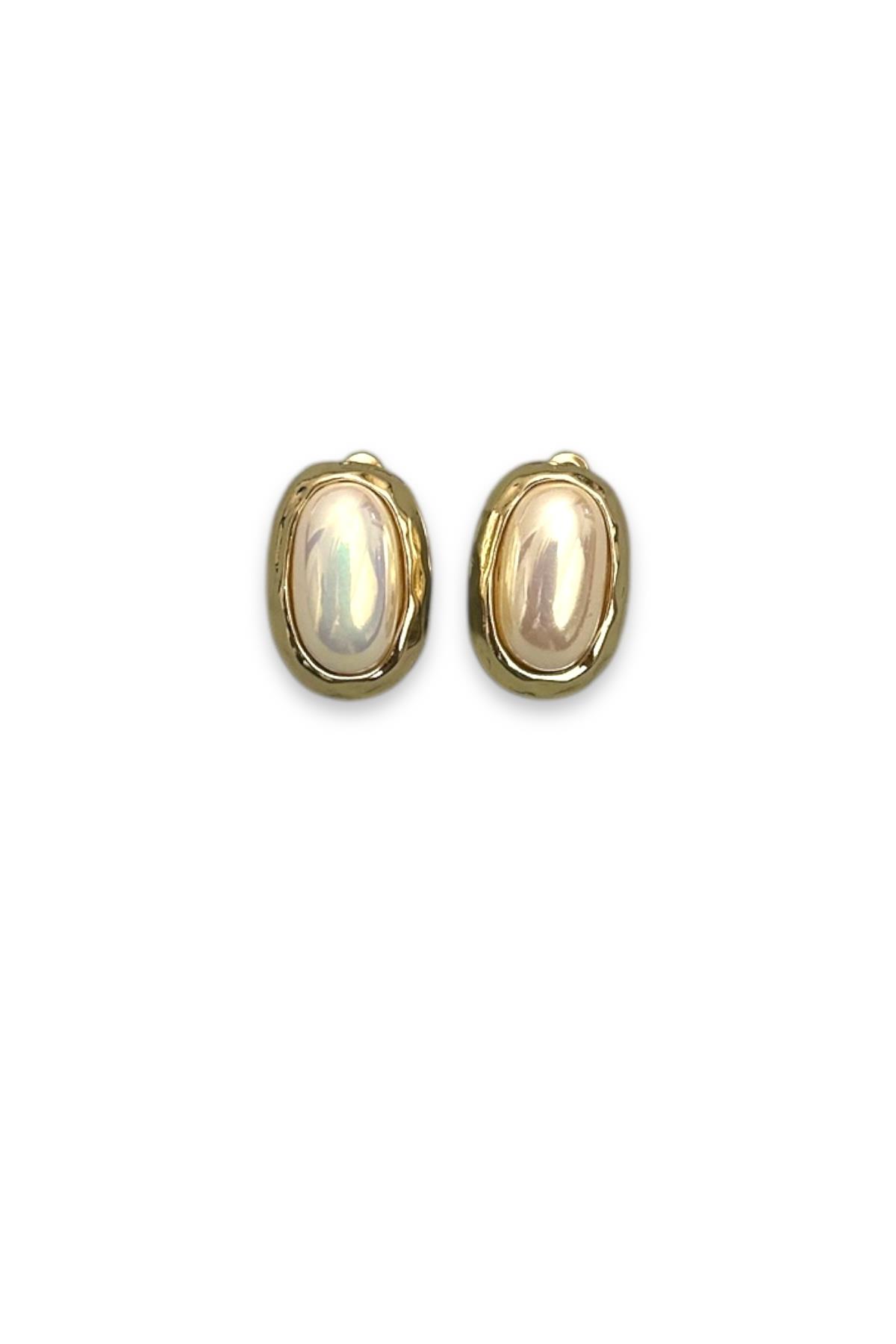 Oval Model İnci Küpe