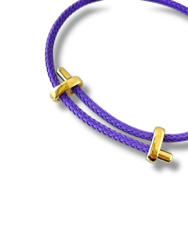 Renkli İp Gold Detaylı Bileklik
