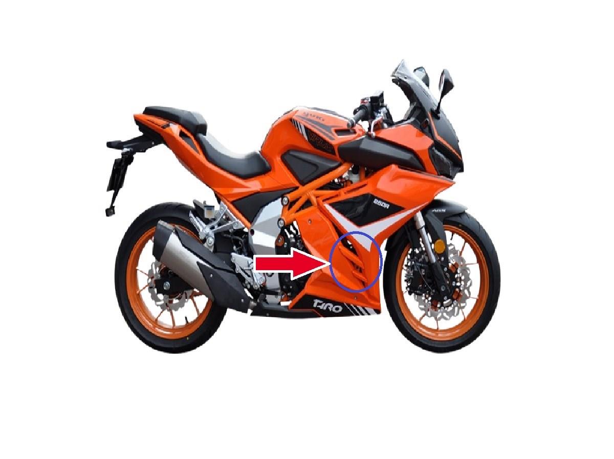 Yuki GP-1 Taro 250R Yan Kapak Ara Izgara Sol Turuncu Orijinal