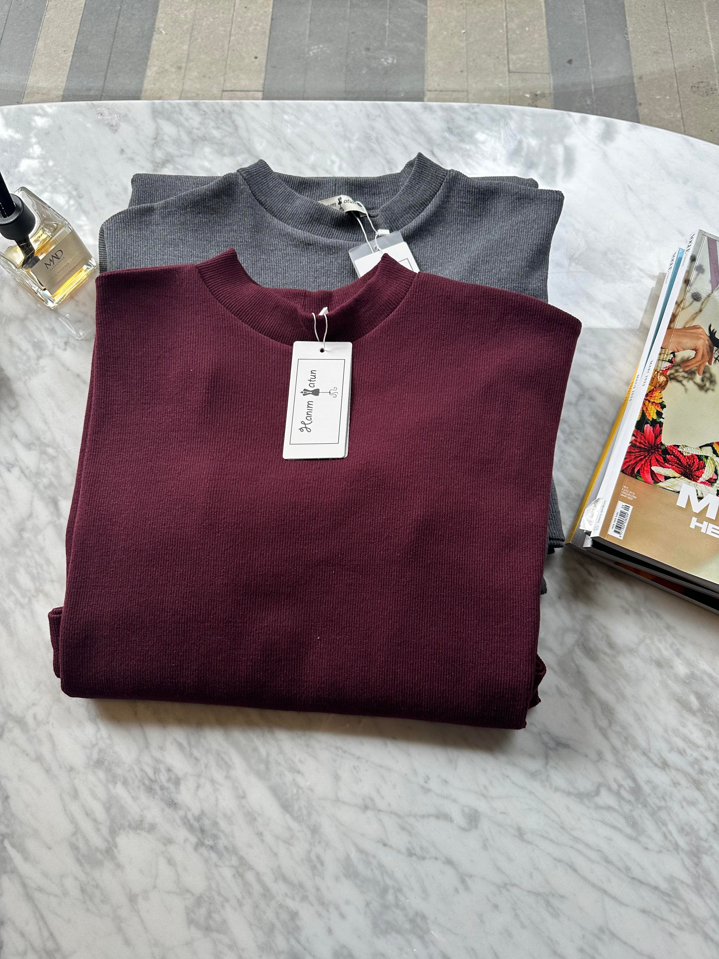 Hanım Hatun Basic Triko Tunik Mürdüm