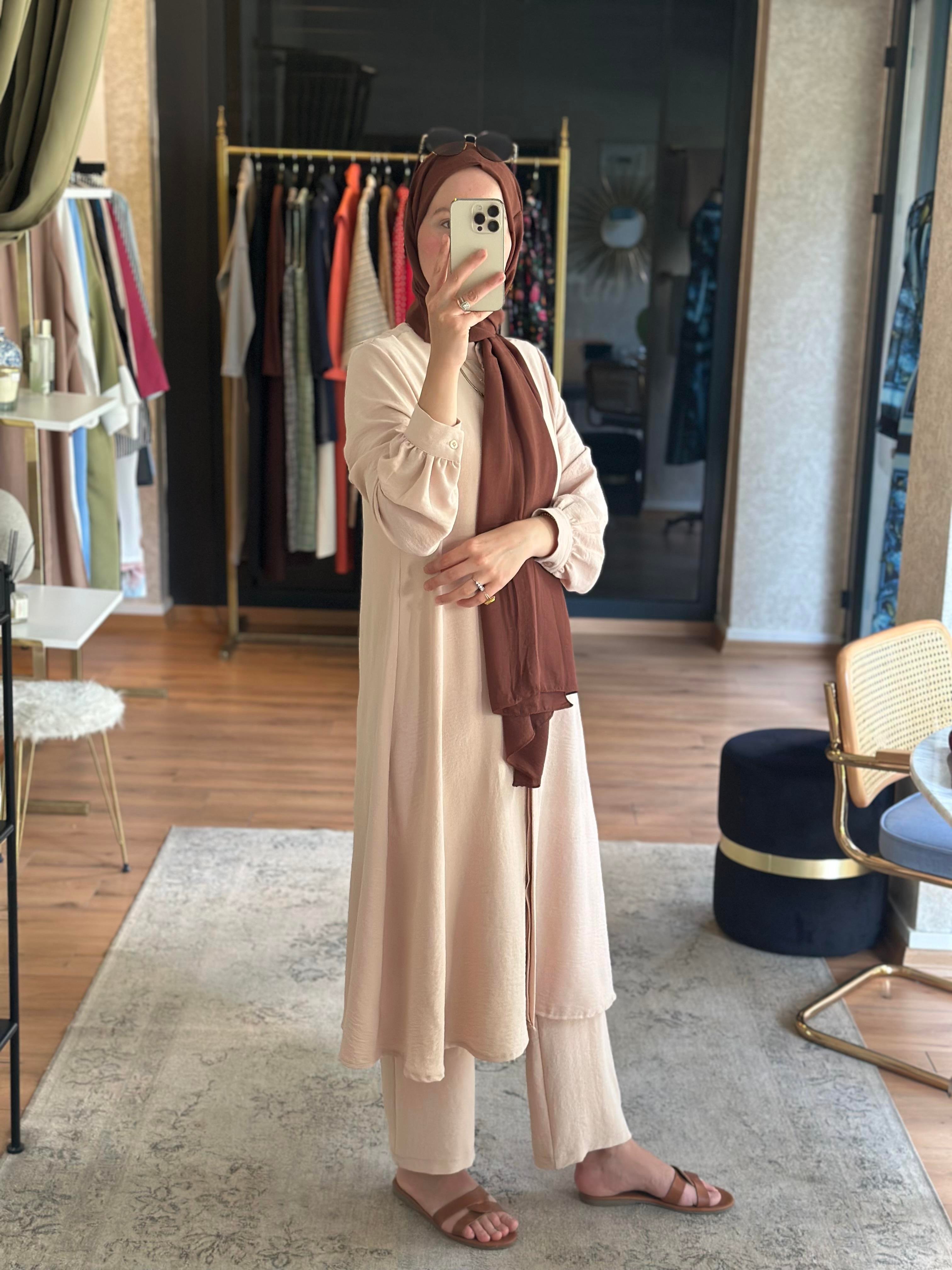 Hanım Hatun Farah Takım Bej