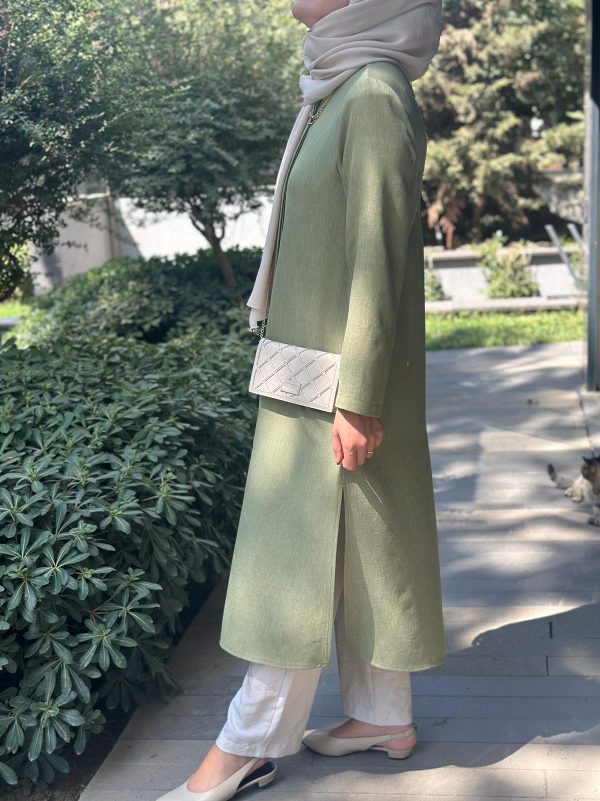 Hanım Hatun Sahara Keten Tunik Çağla