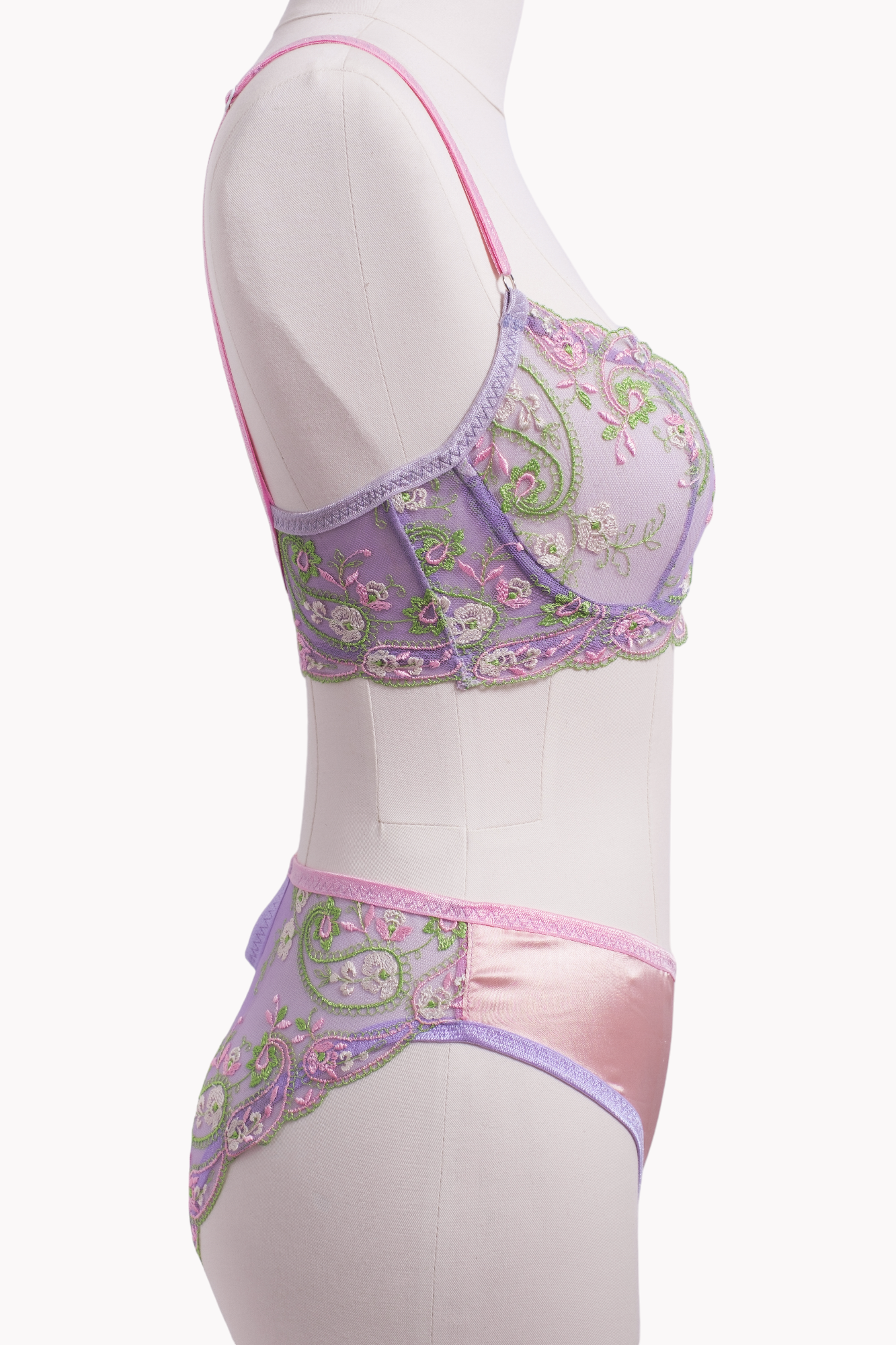 Violet Balenli Bra Külot Takım