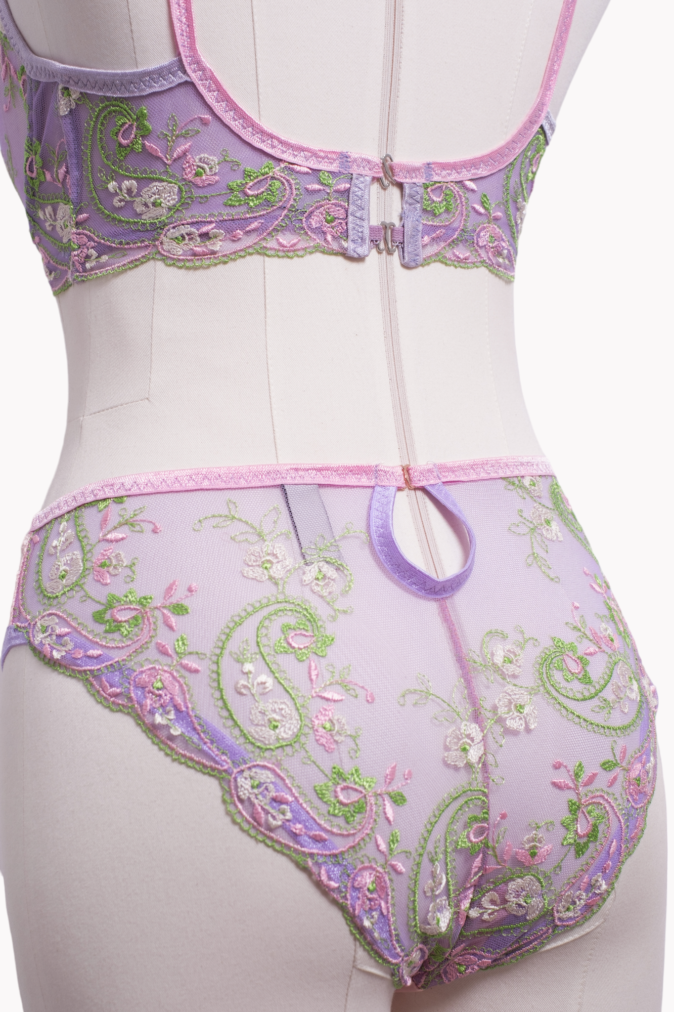 Violet Balenli Bra Külot Takım