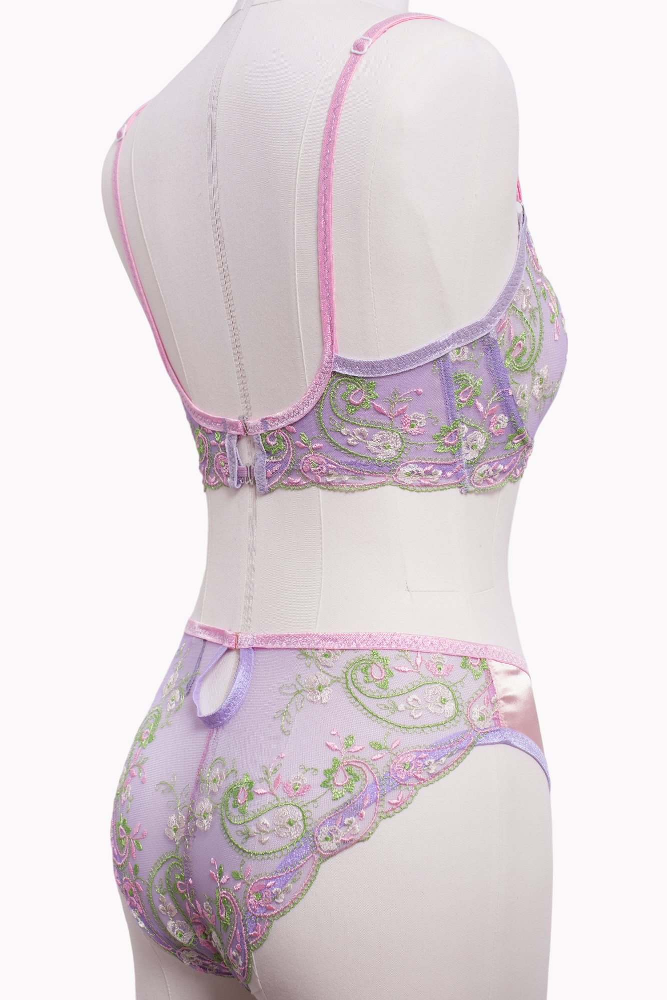 Violet Balenli Bra Külot Takım