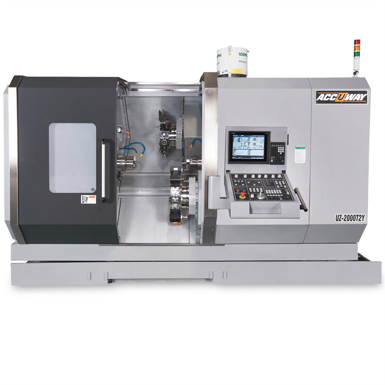 Accuway UZ-2000T2Y Slant Bed Linear Way CNC Lathe