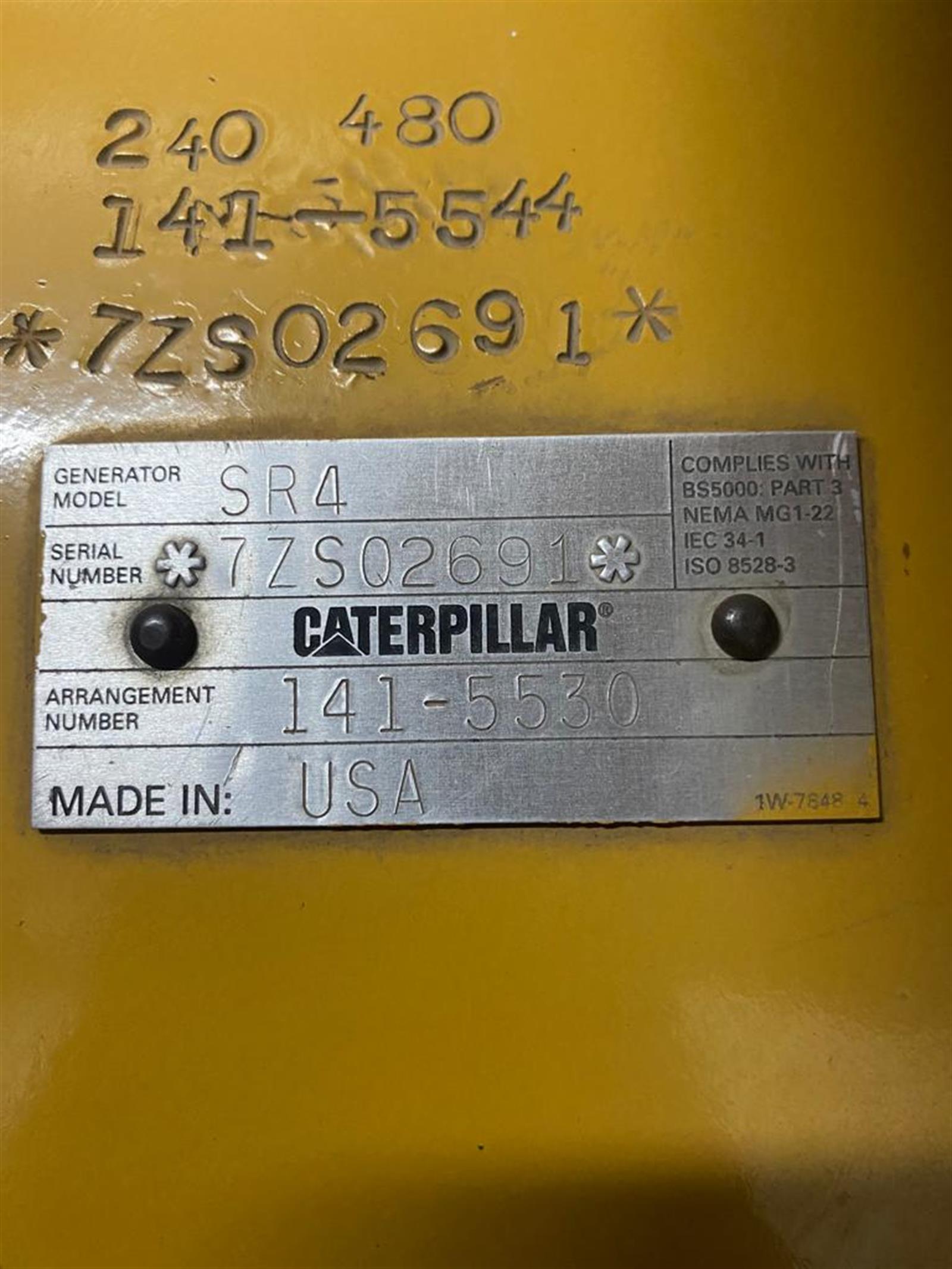 Caterpillar Generator Model SR 4  400 kwa