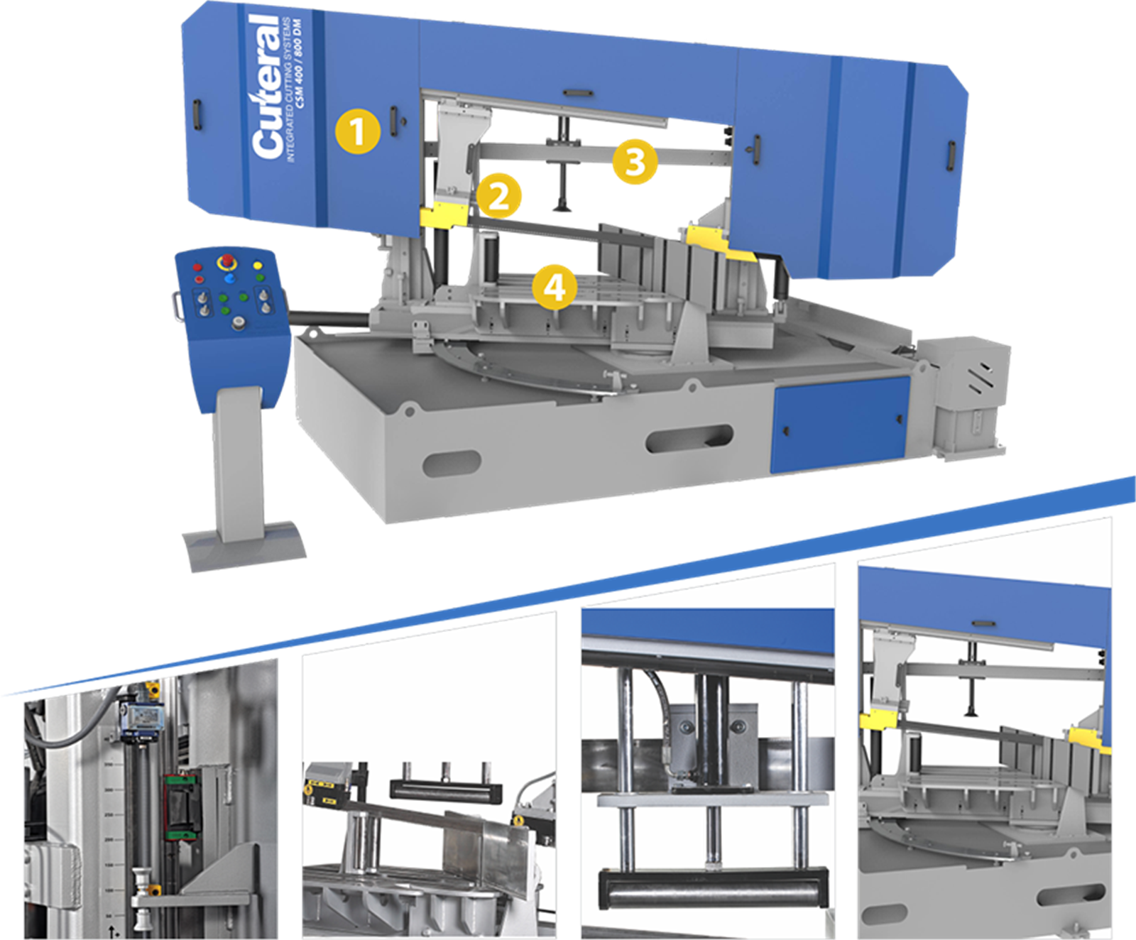 Cuteral CSM 400 - 800 DM - Double Miter Semi Automatic Double Column Hydraulic Bandsaw Machine