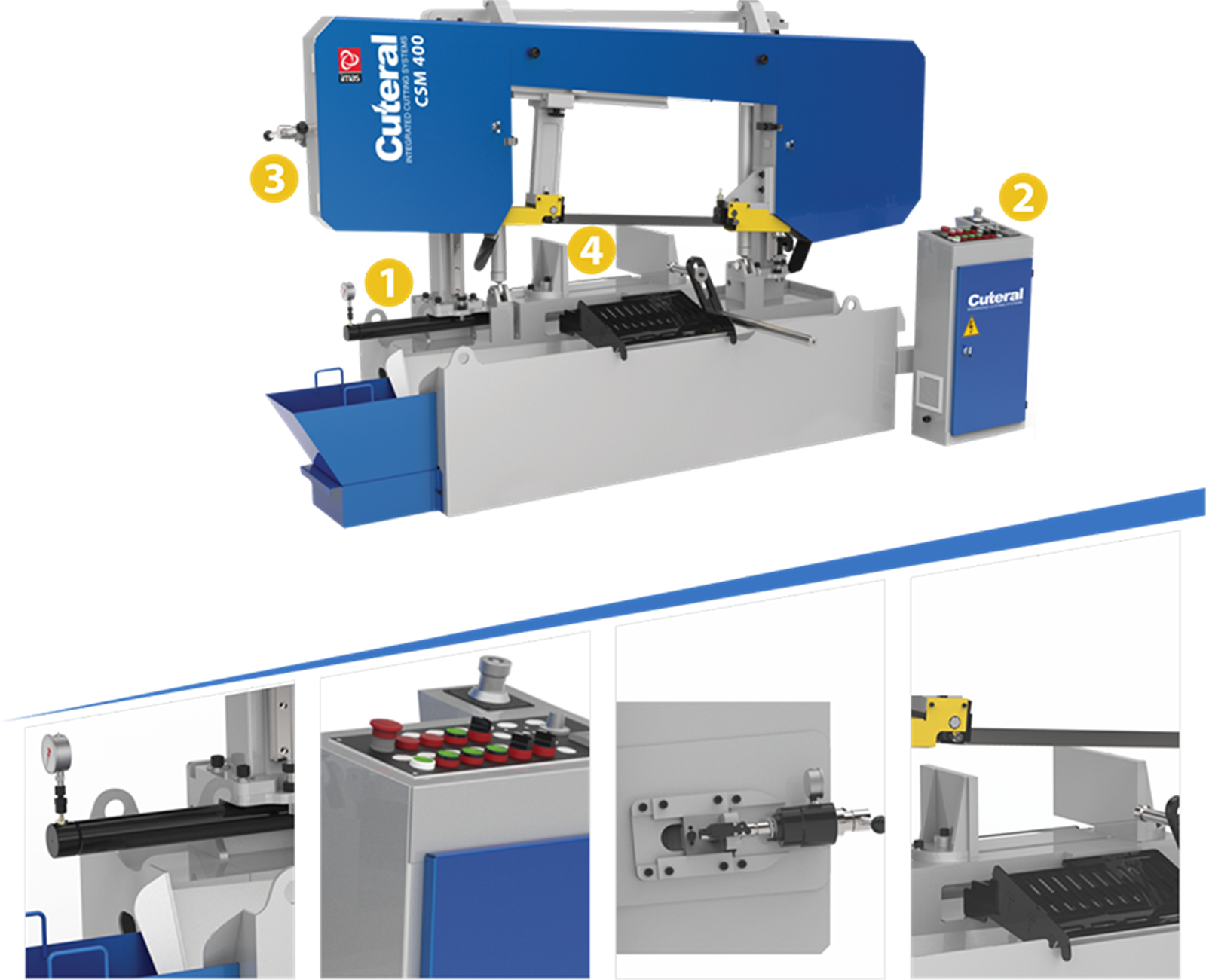 Cuteral CSM 400 - Semi Automatic Double Column Hydraulic Bandsaw Machine